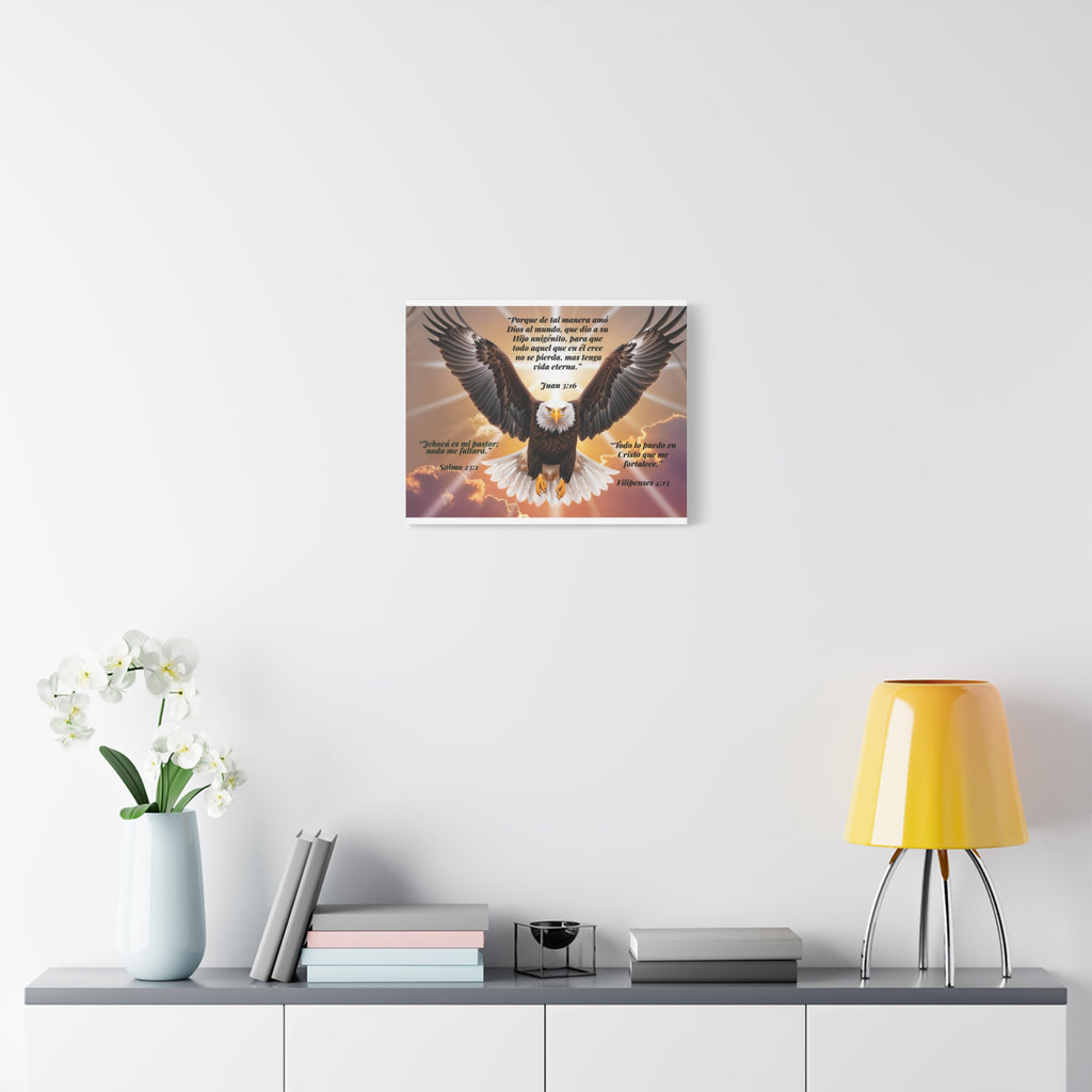 Bald Eagle with Spanish Bible Verses Canvas