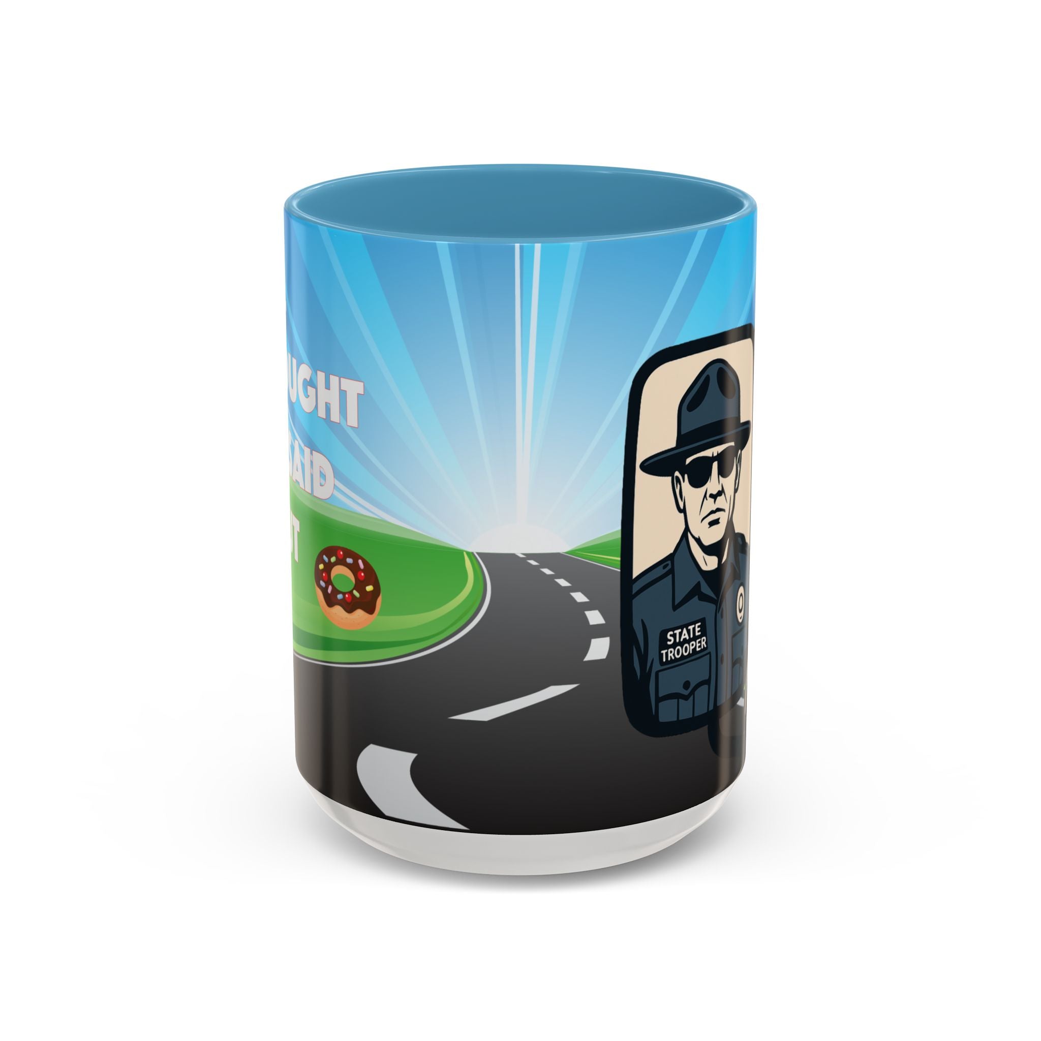 State Trooper Highway Scene Mug | Accent Coffee Mug 11oz 15oz