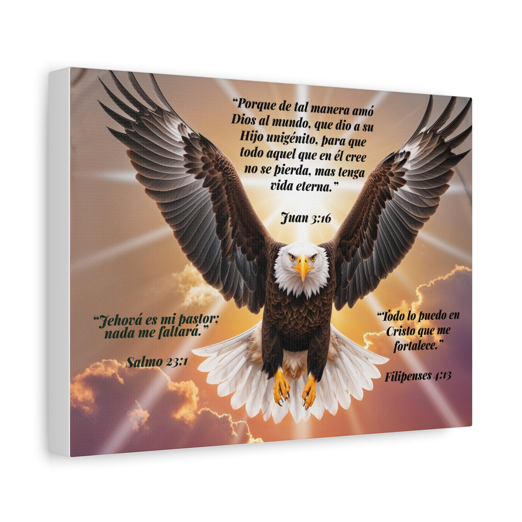 Bald Eagle with Spanish Bible Verses Canvas