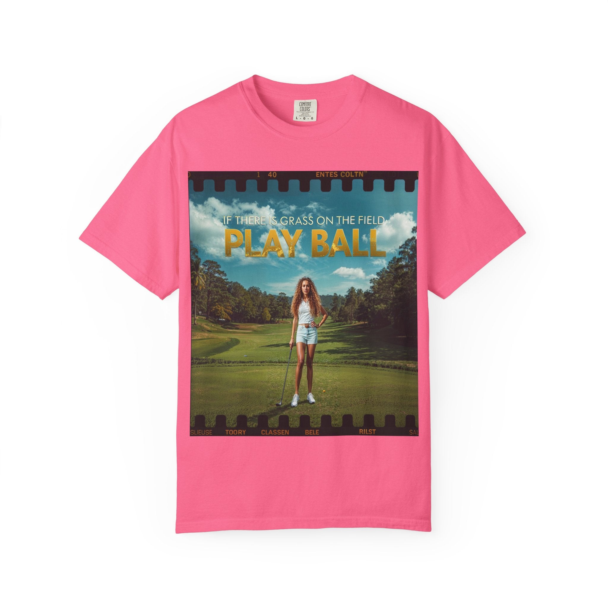 Play Ball golf scene T-shirt | retro golf course photo tee