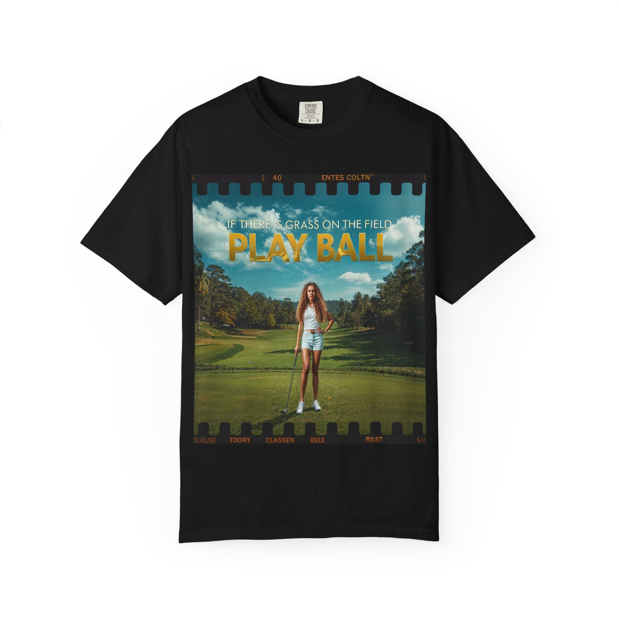 Play Ball golf scene T-shirt | retro golf course photo tee
