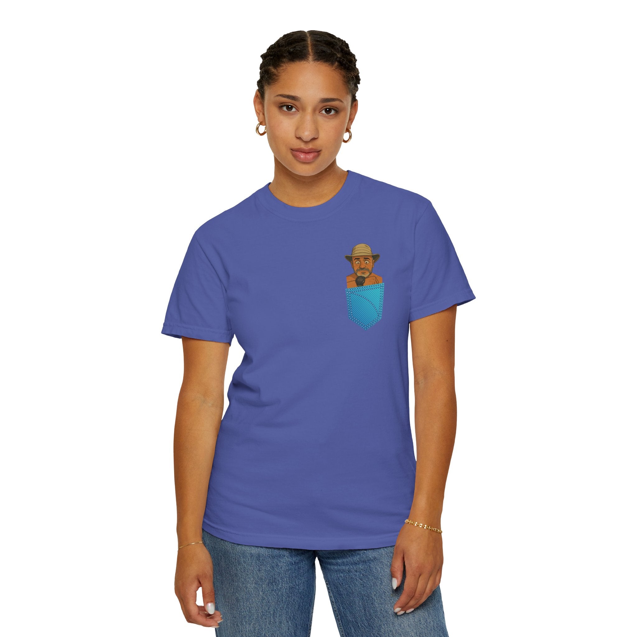 Pocket Graphic T-Shirt — Retro Explorer Watch Illustration & Quote