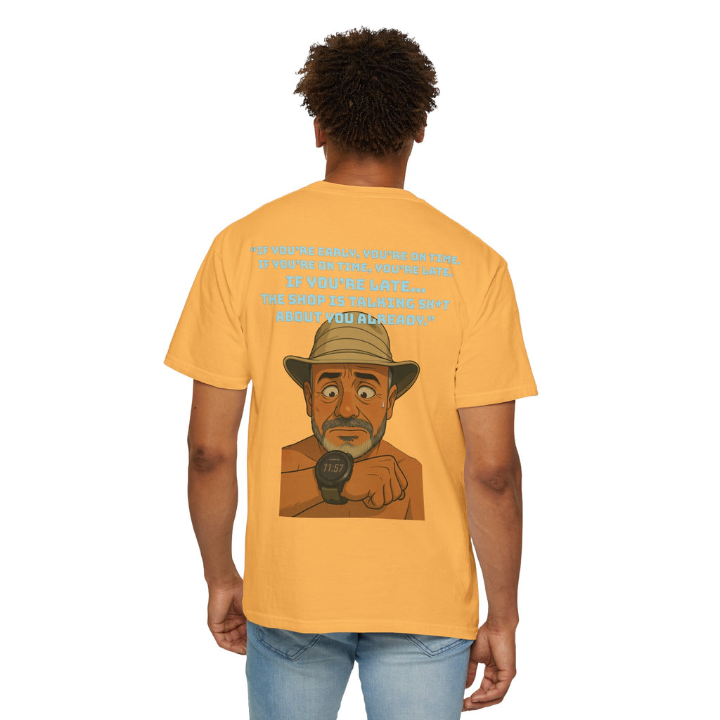 Pocket Graphic T-Shirt — Retro Explorer Watch Illustration & Quote