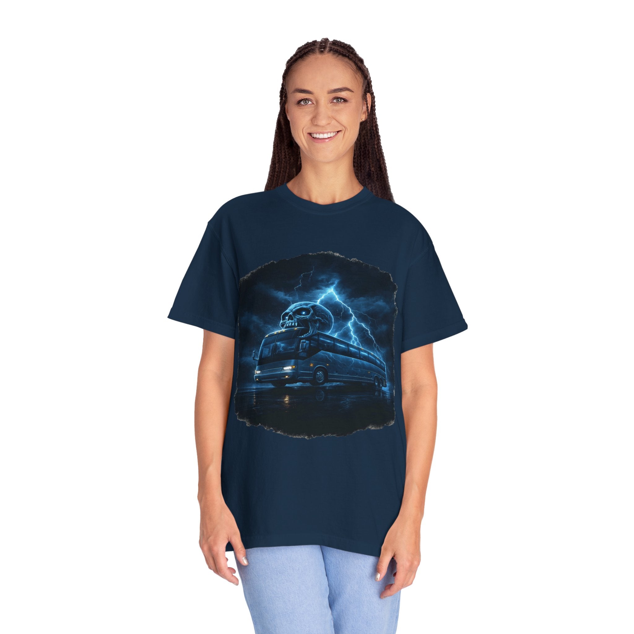 Ghost Train T-Shirt — Haunted Night Bus Graphic Tee