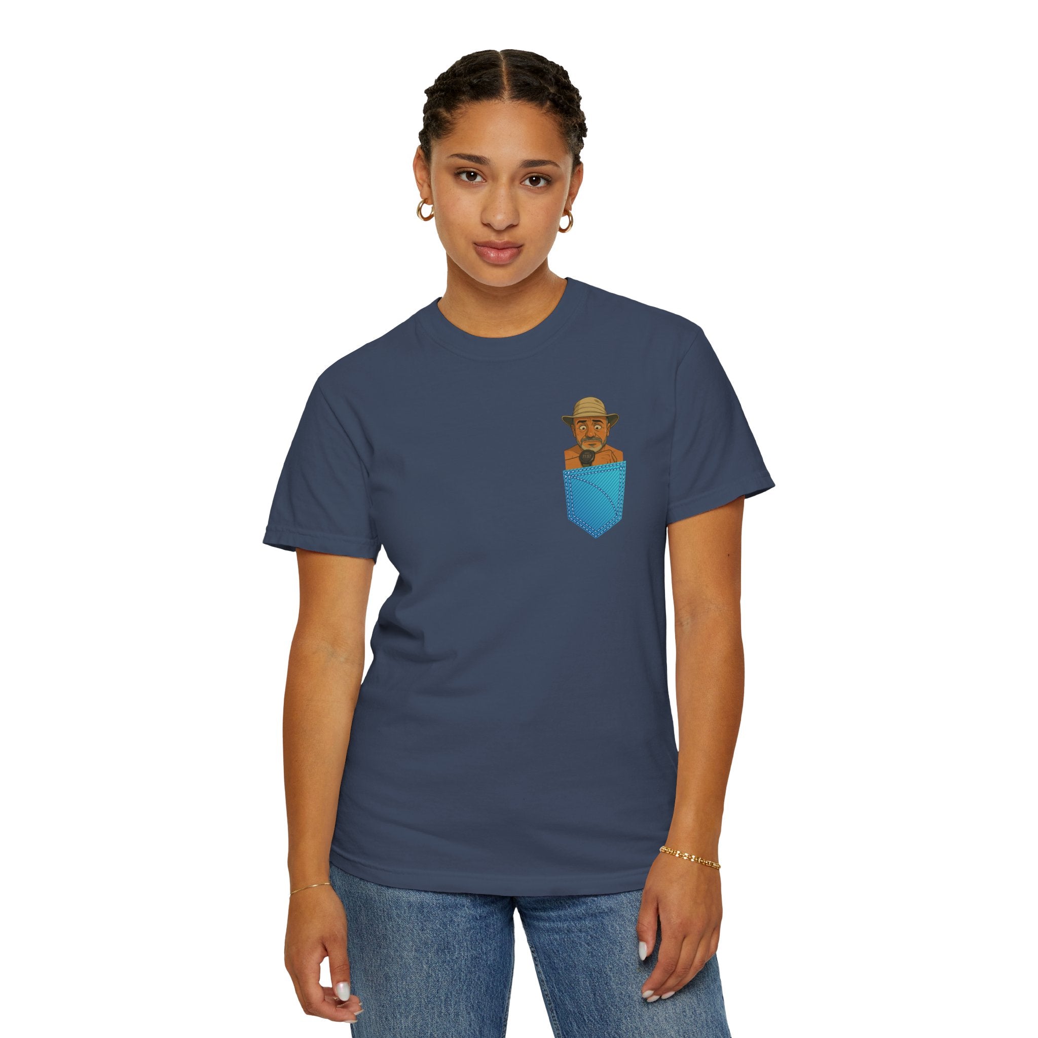Pocket Graphic T-Shirt — Retro Explorer Watch Illustration & Quote