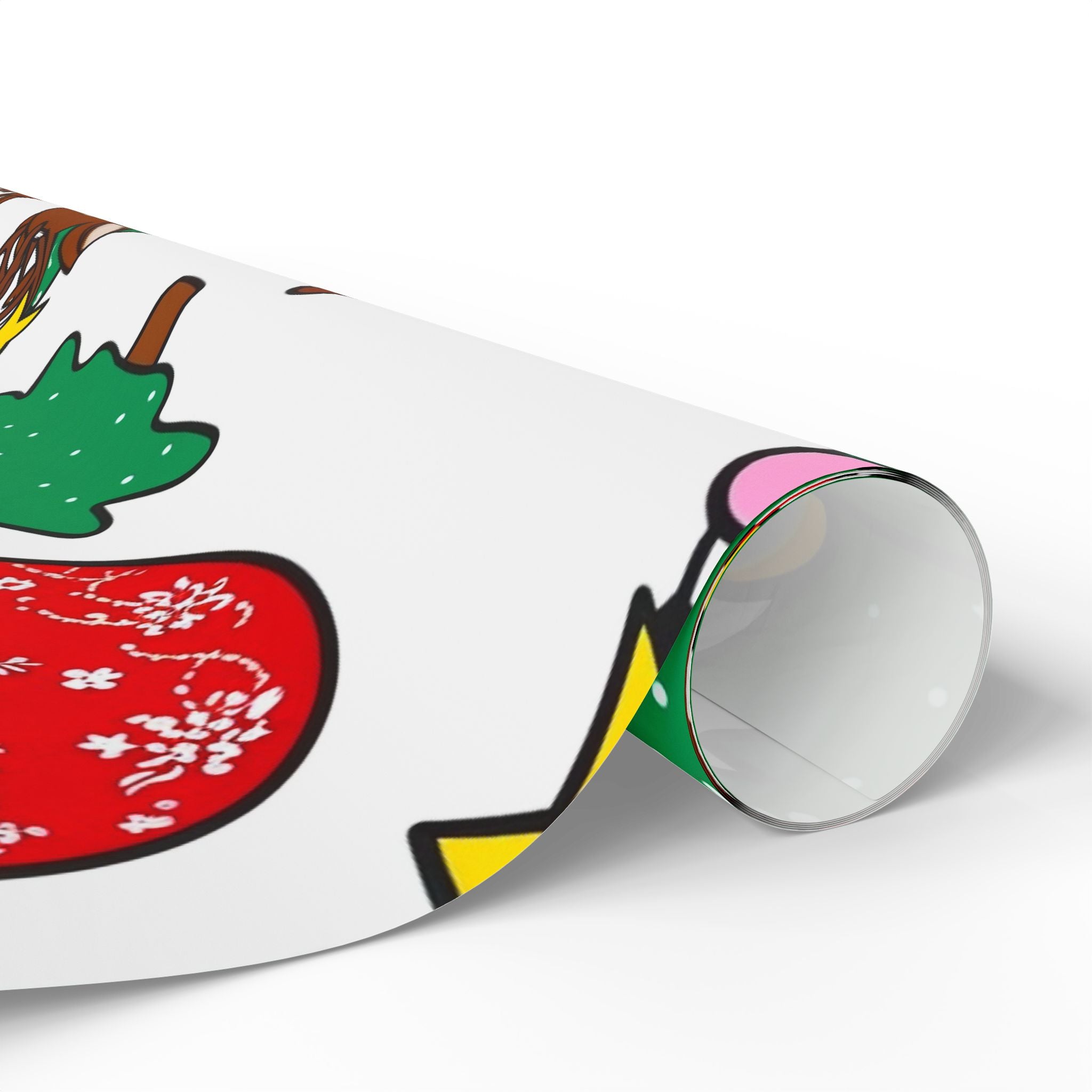 Reindeer Pattern Wrapping Paper | Christmas Trees Ornaments Gifts