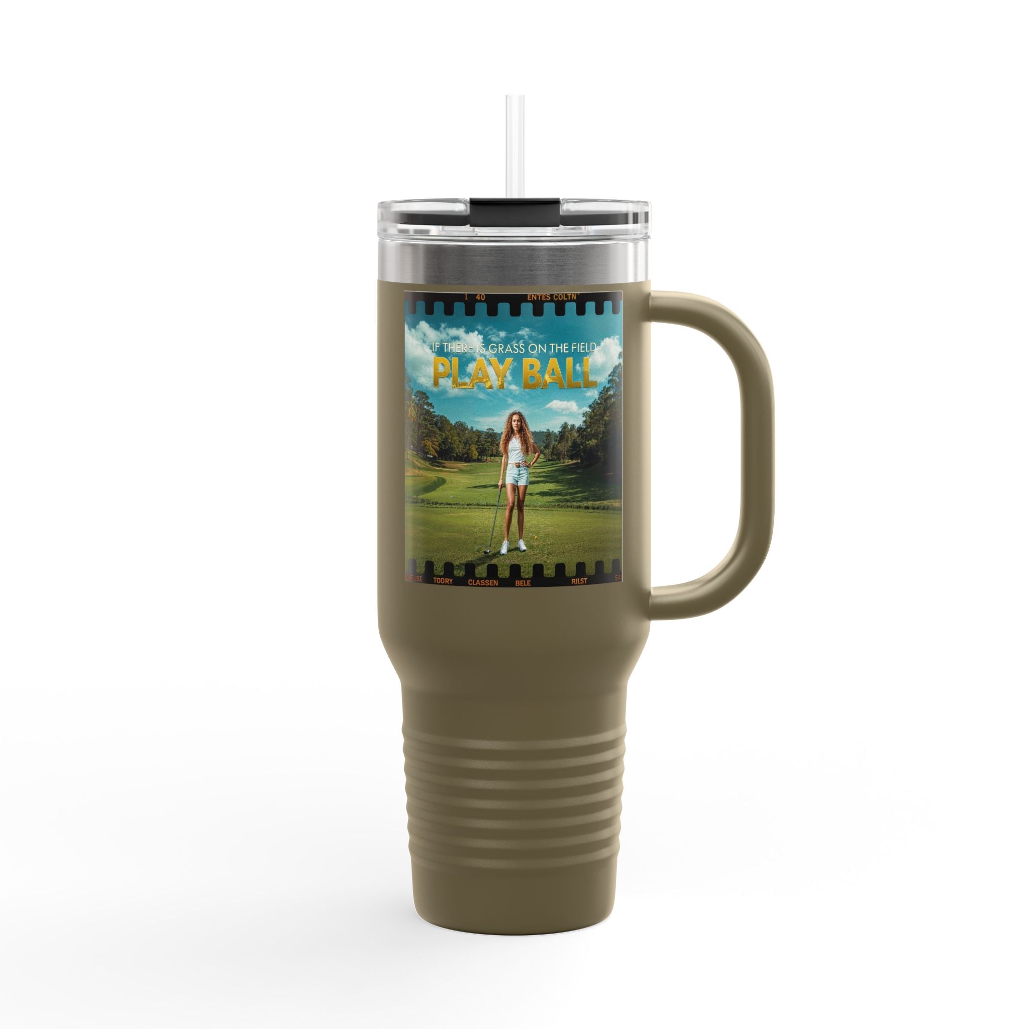 Play Ball Golf Scene Travel Mug | 40oz Insulated Tumbler