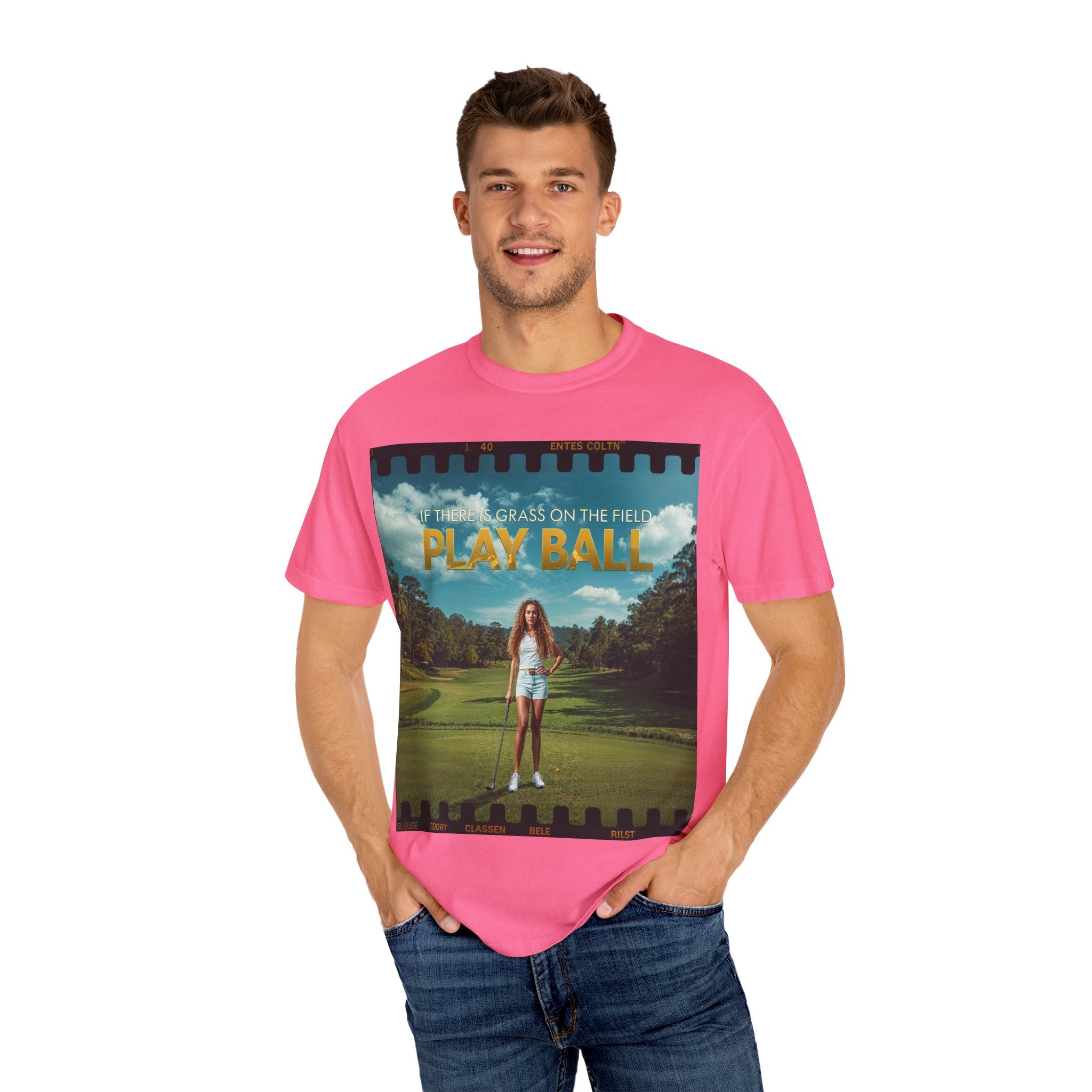 Play Ball golf scene T-shirt | retro golf course photo tee