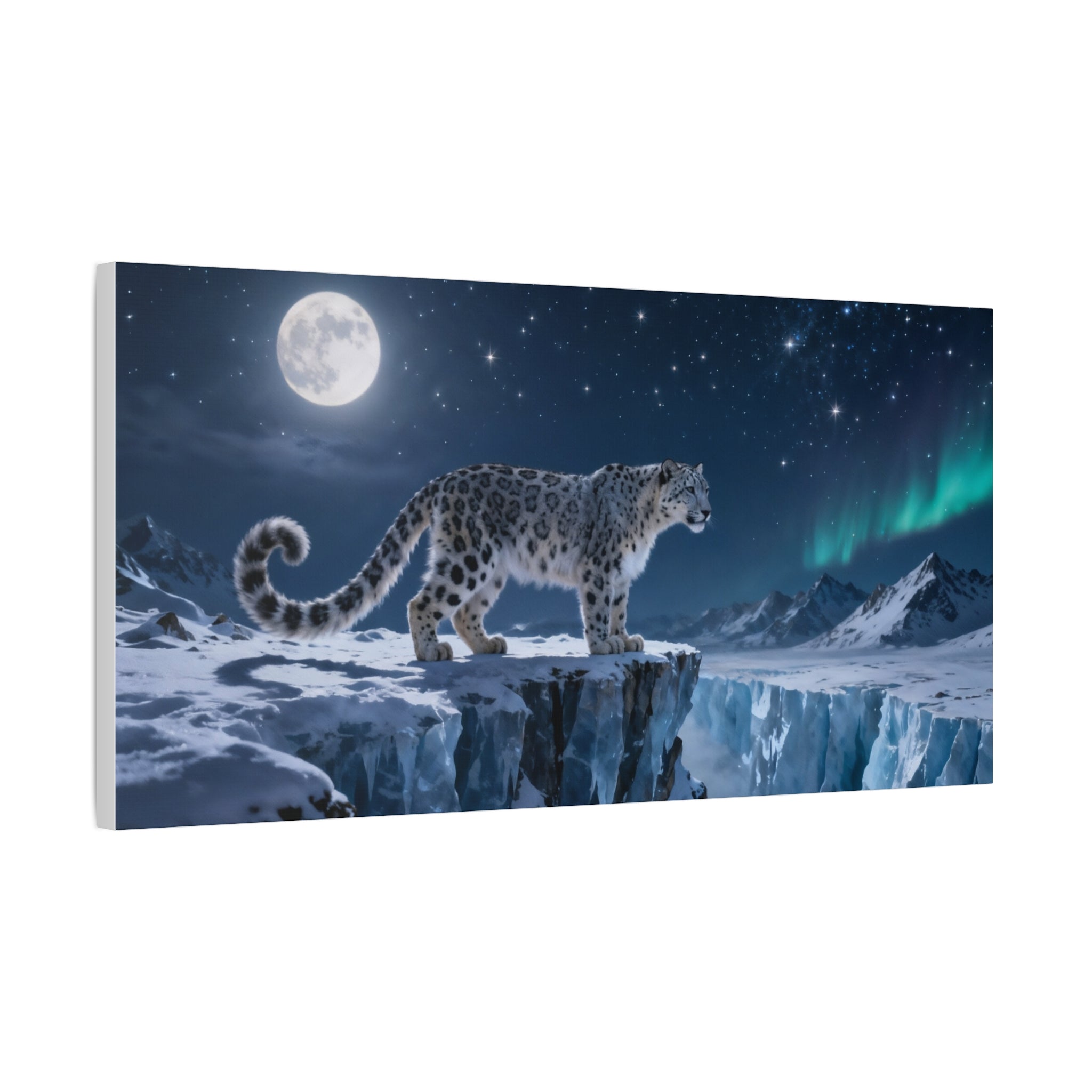 Snow Leopard Nightscape Canvas | Matte Stretched Wall Art