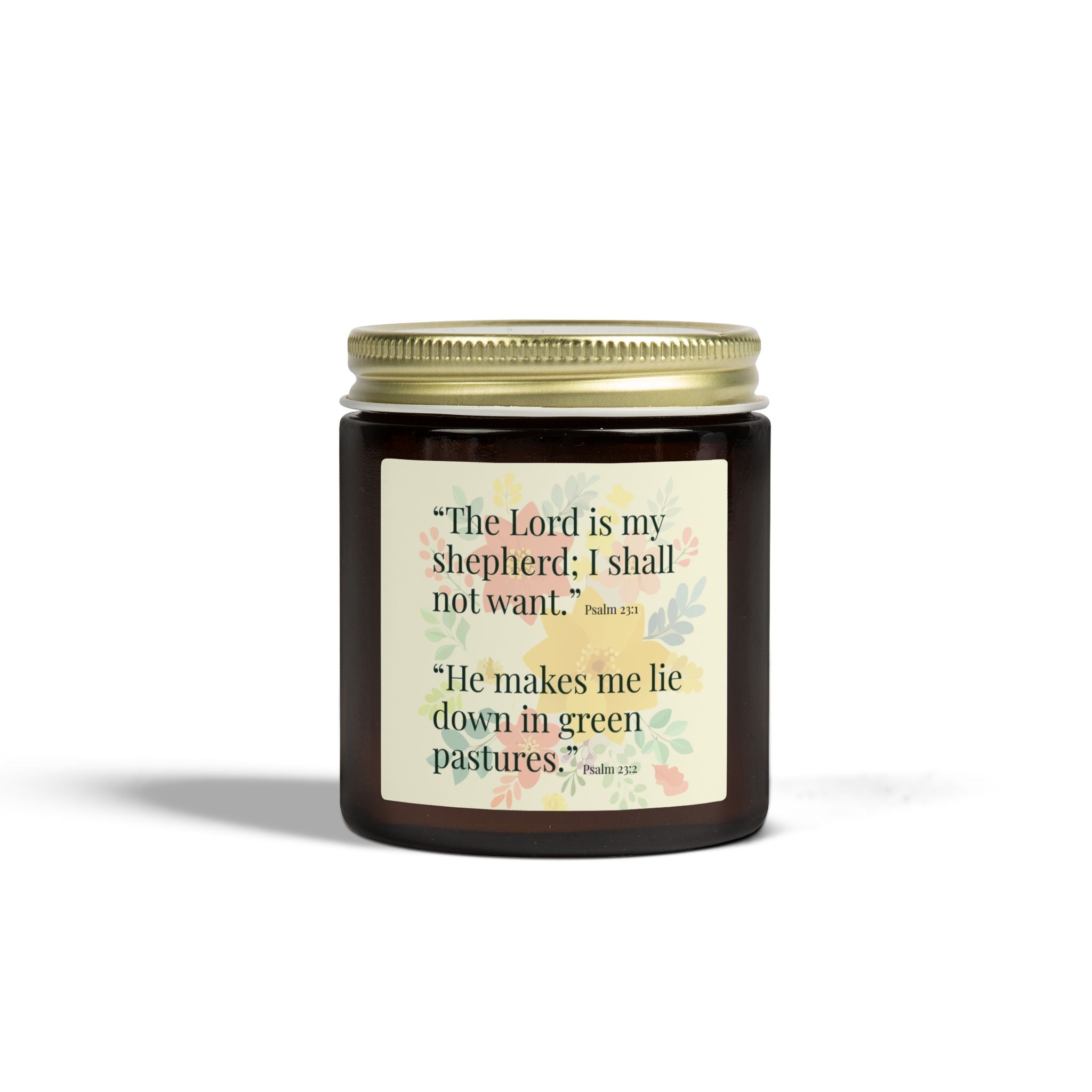 The Lord Is My Shepherd Candle | Scented Coconut Apricot Wax Jar