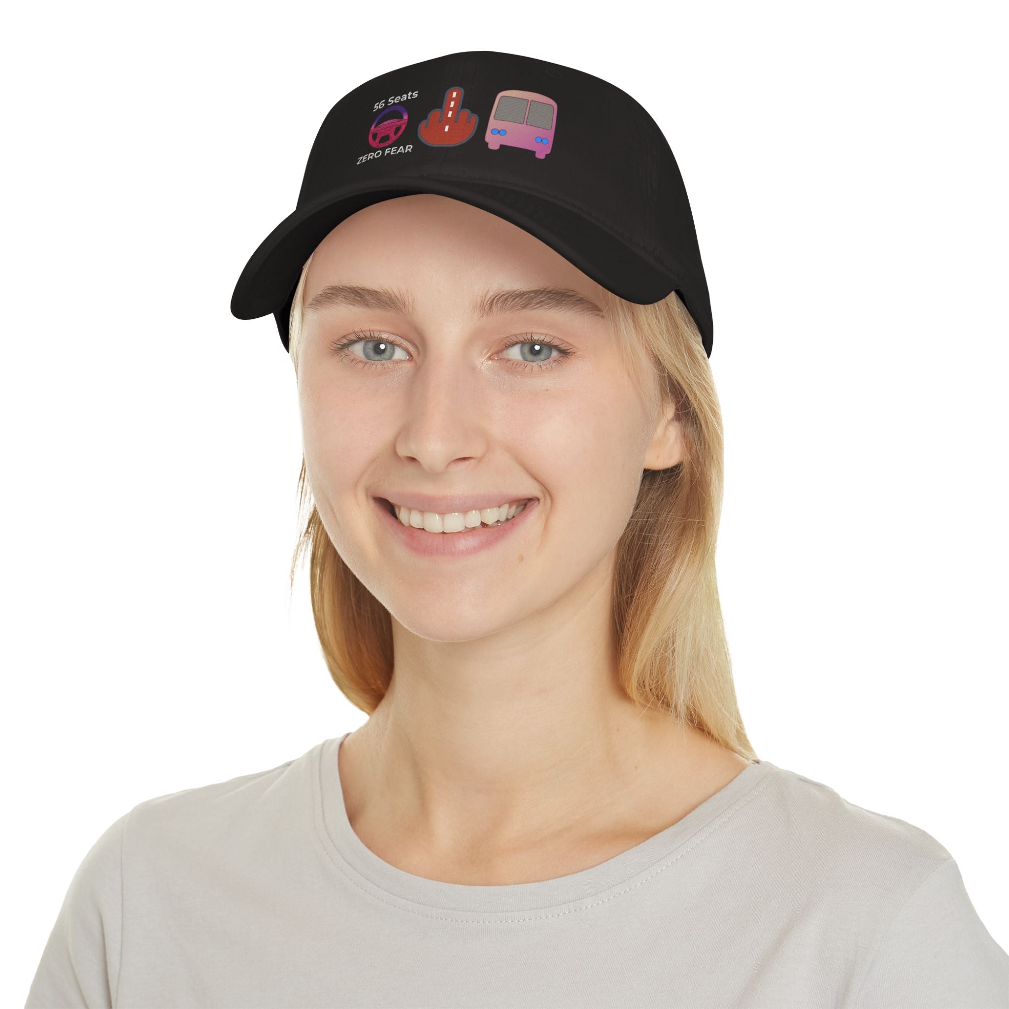 Low Profile Baseball Cap — 56 Seats Zero Fear Graphic Hat