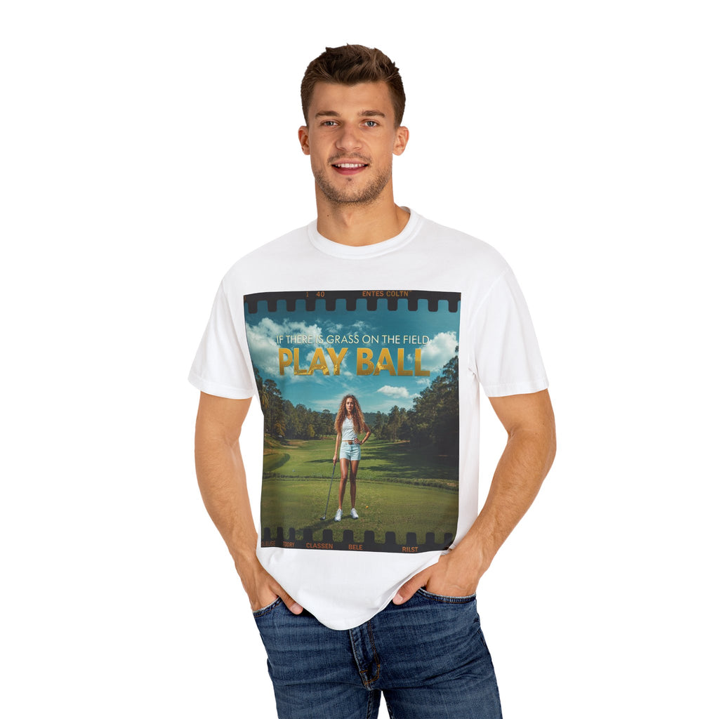 Play Ball golf scene T-shirt | retro golf course photo tee