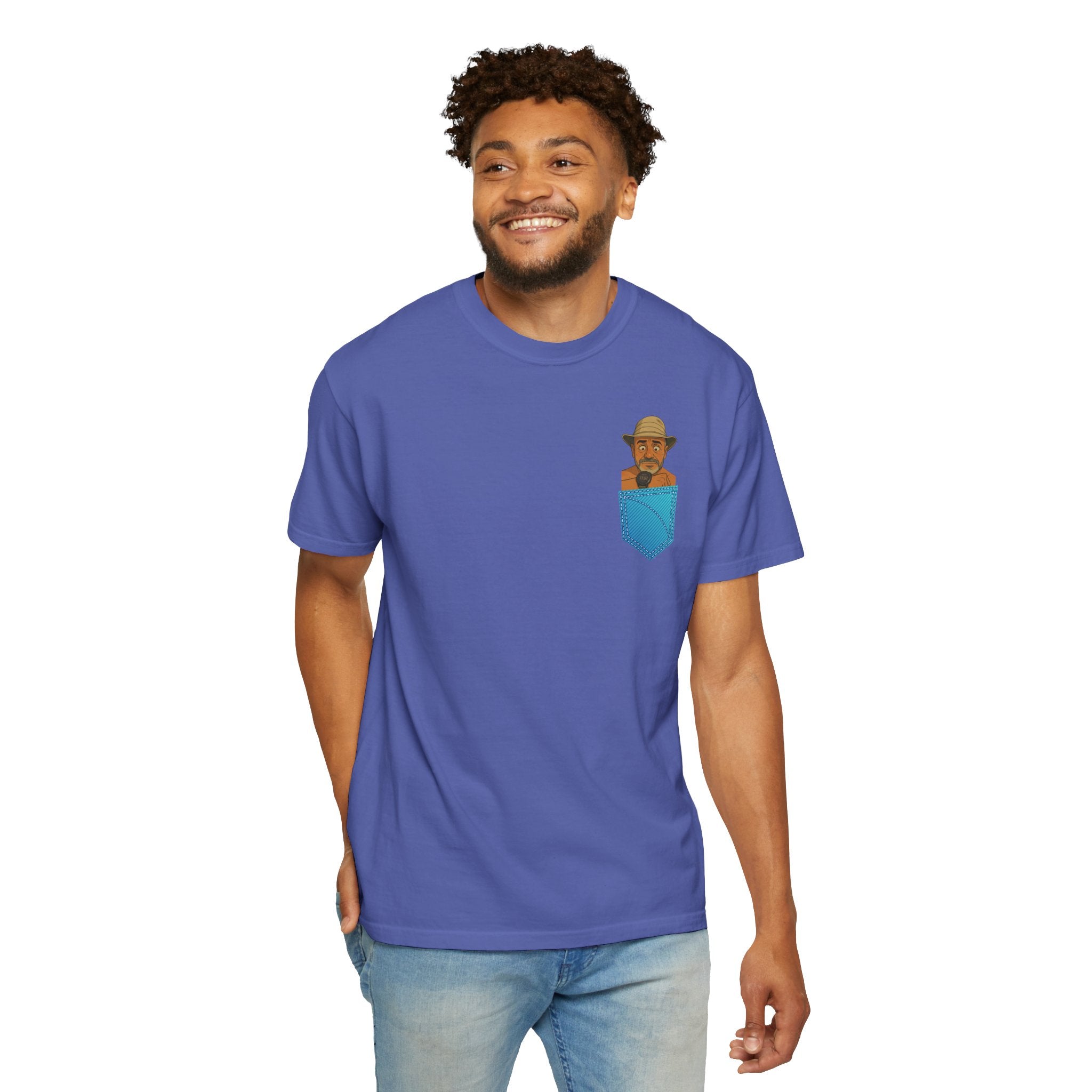 Pocket Graphic T-Shirt — Retro Explorer Watch Illustration & Quote