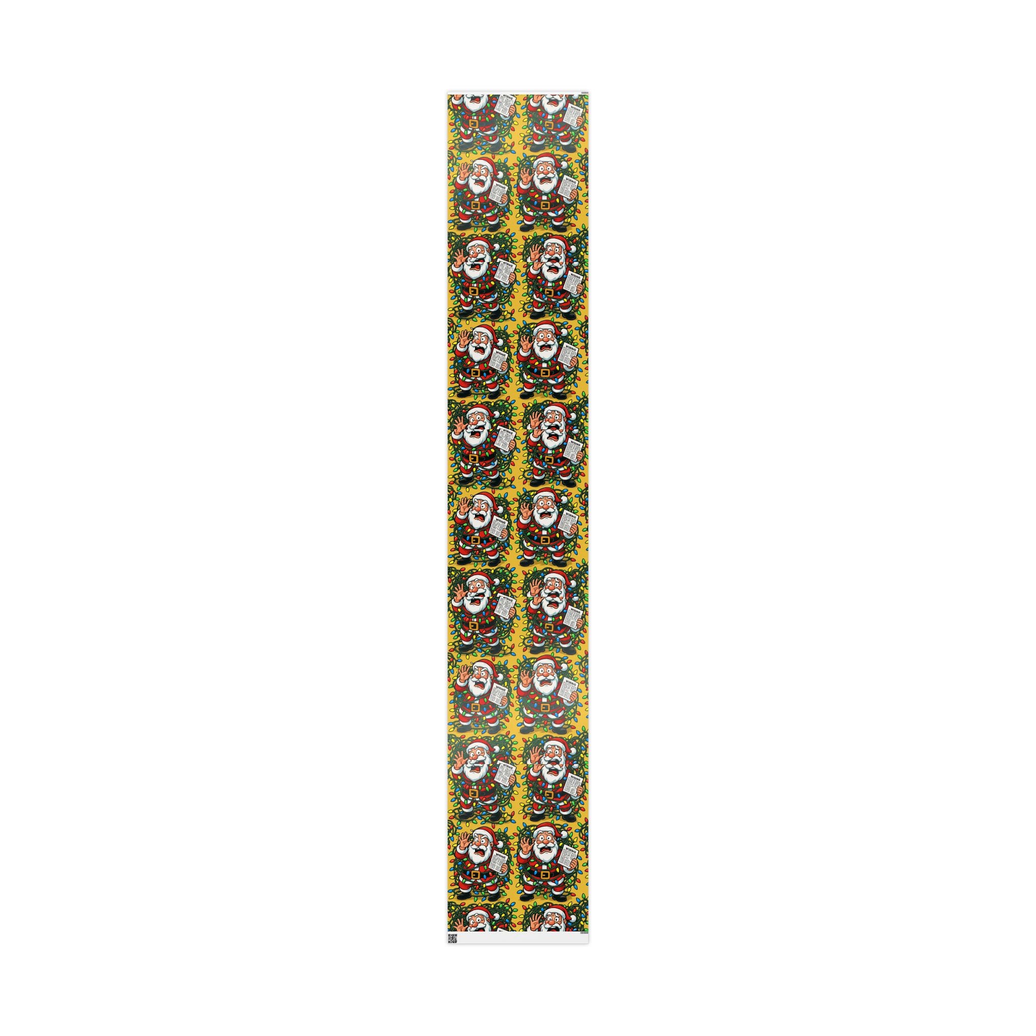 Santa Wreath Wrapping Paper | Christmas Holiday Gift Wrap Roll