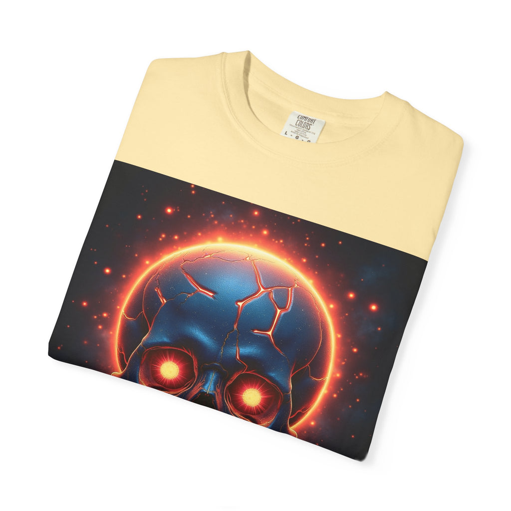 Glowing Neon Skull T-shirt | Fiery Skull Graphic Tee