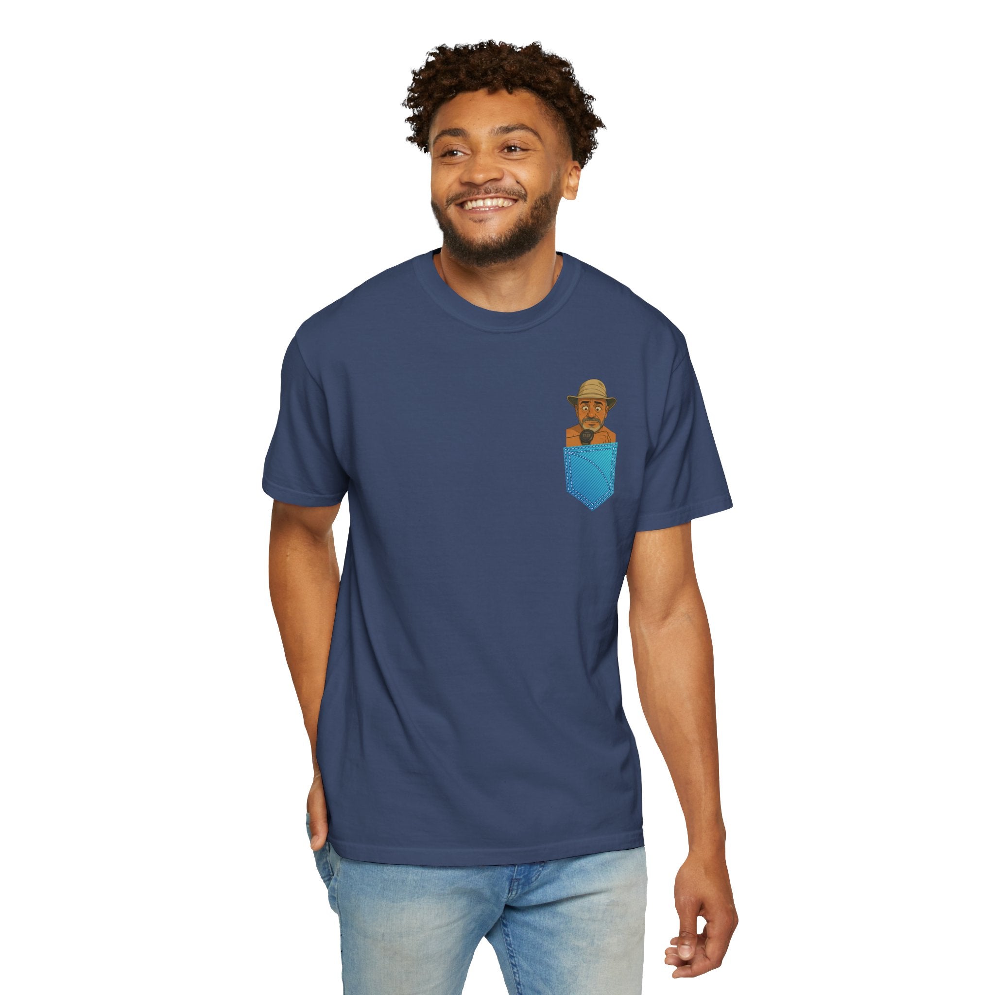 Pocket Graphic T-Shirt — Retro Explorer Watch Illustration & Quote