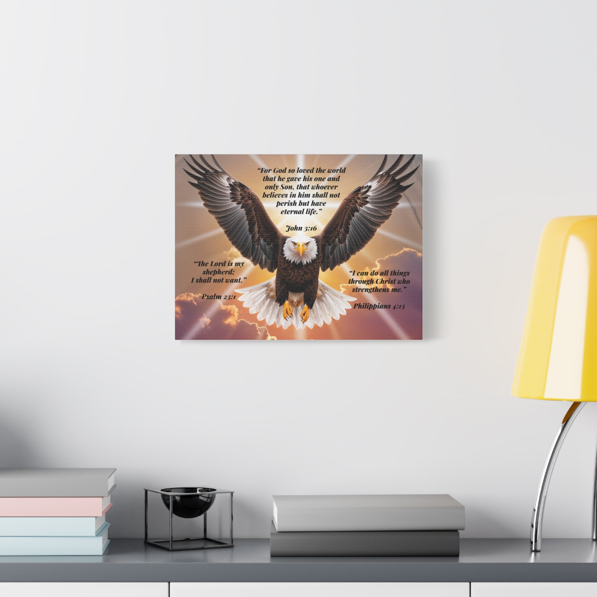 Bald Eagle with Bible Verses Canvas