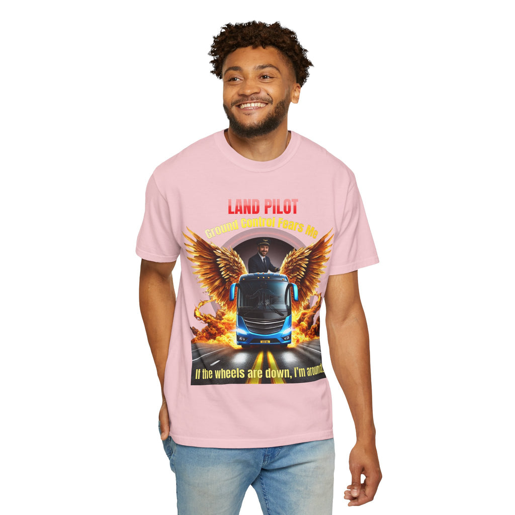 Bus Driver T-Shirt — "Land Pilot" & "If the wheels are down, I'm around" Graphic Tee