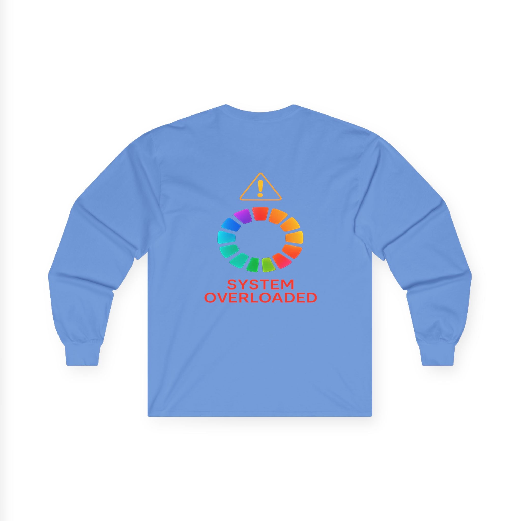 Professional Overthinker brain graphic Long Sleeve Tee | System Overloaded back design