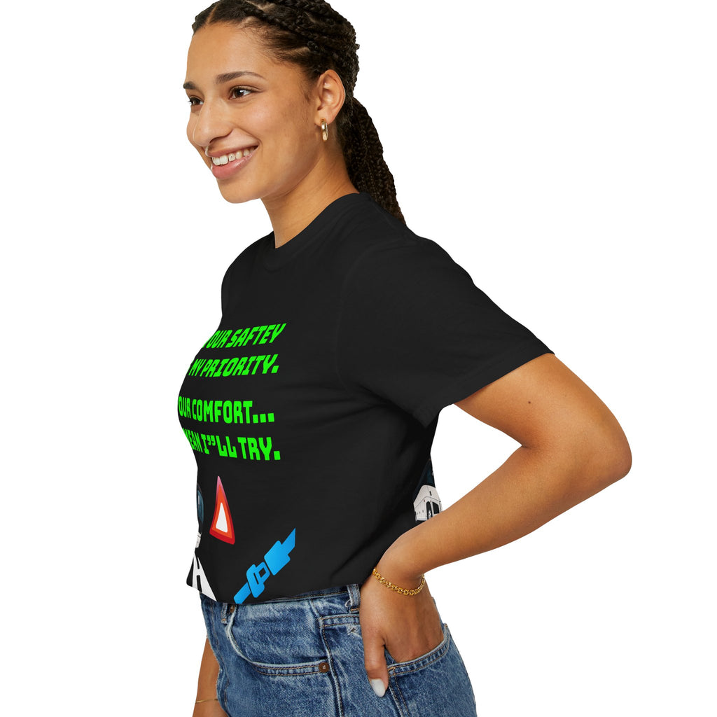 Bus Driver Humor T-Shirt — "Your Safety Is My Priority" Novelty Tee