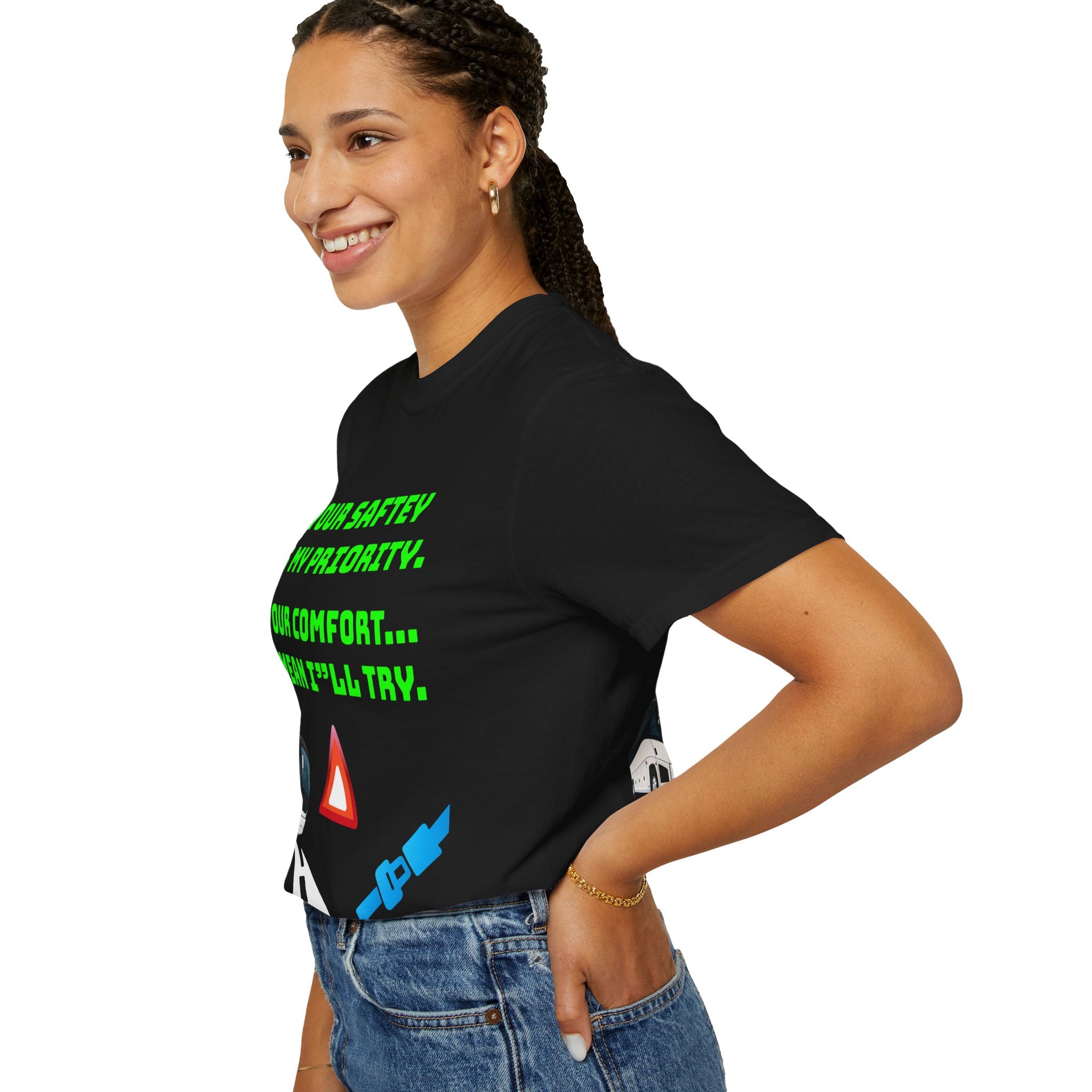 Bus Driver Humor T-Shirt — "Your Safety Is My Priority" Novelty Tee