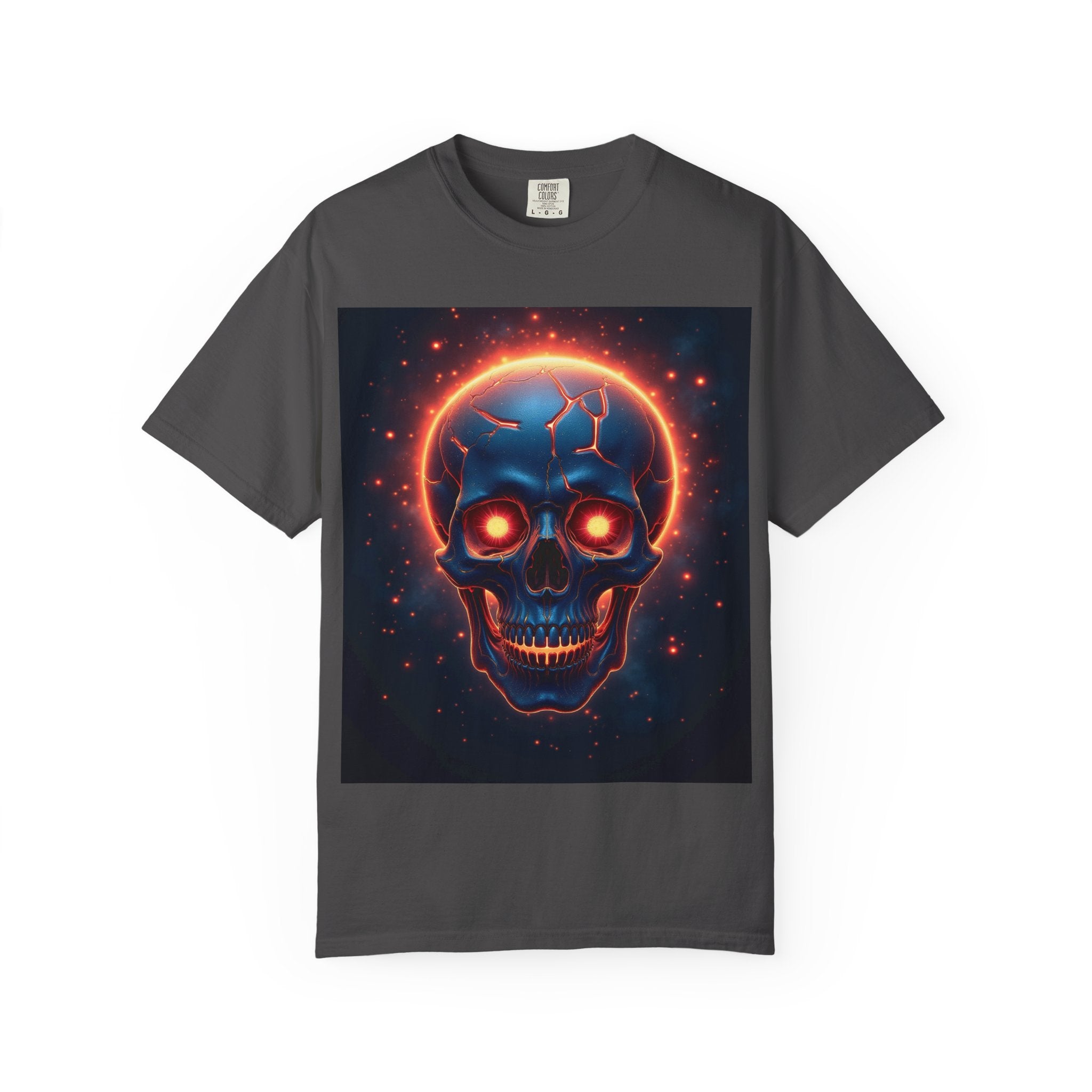 Glowing Neon Skull T-shirt | Fiery Skull Graphic Tee