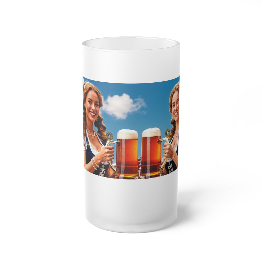 Oktoberfest Woman with Beer Frosted Glass Beer Mug | Oktoberfest Steins