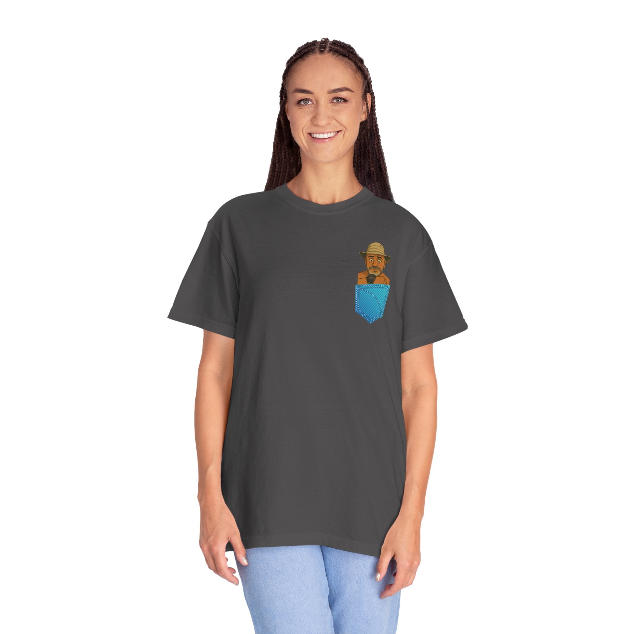 Pocket Graphic T-Shirt — Retro Explorer Watch Illustration & Quote