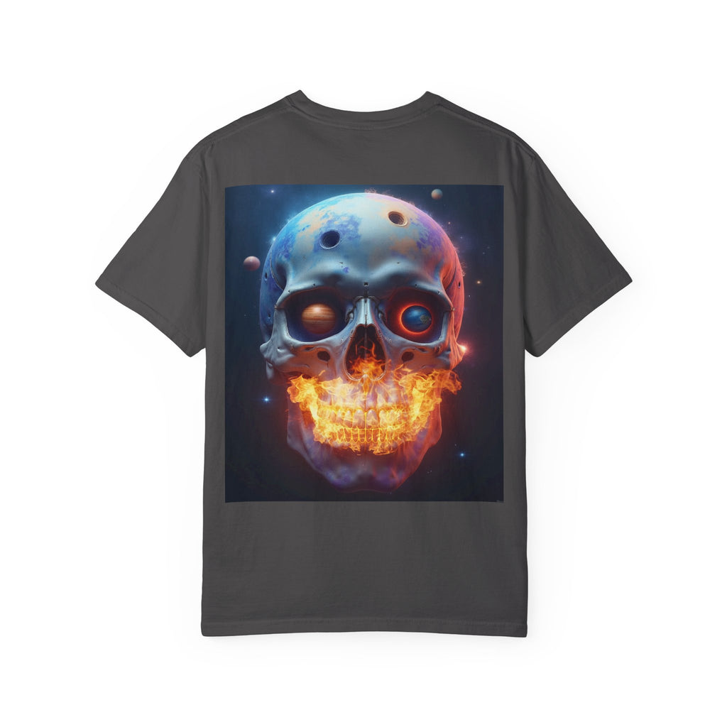 Glowing Neon Skull T-shirt | Fiery Skull Graphic Tee