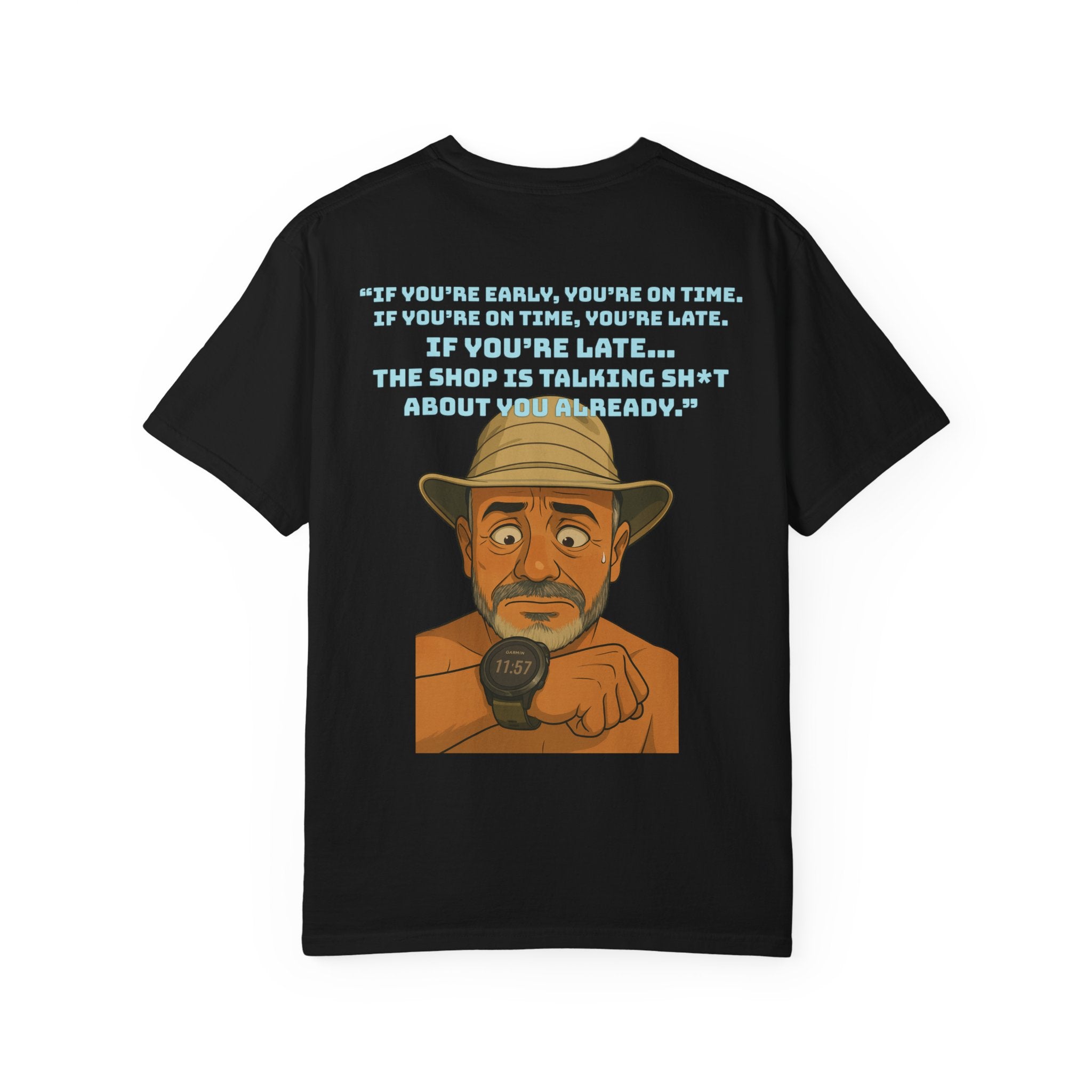 Pocket Graphic T-Shirt — Retro Explorer Watch Illustration & Quote