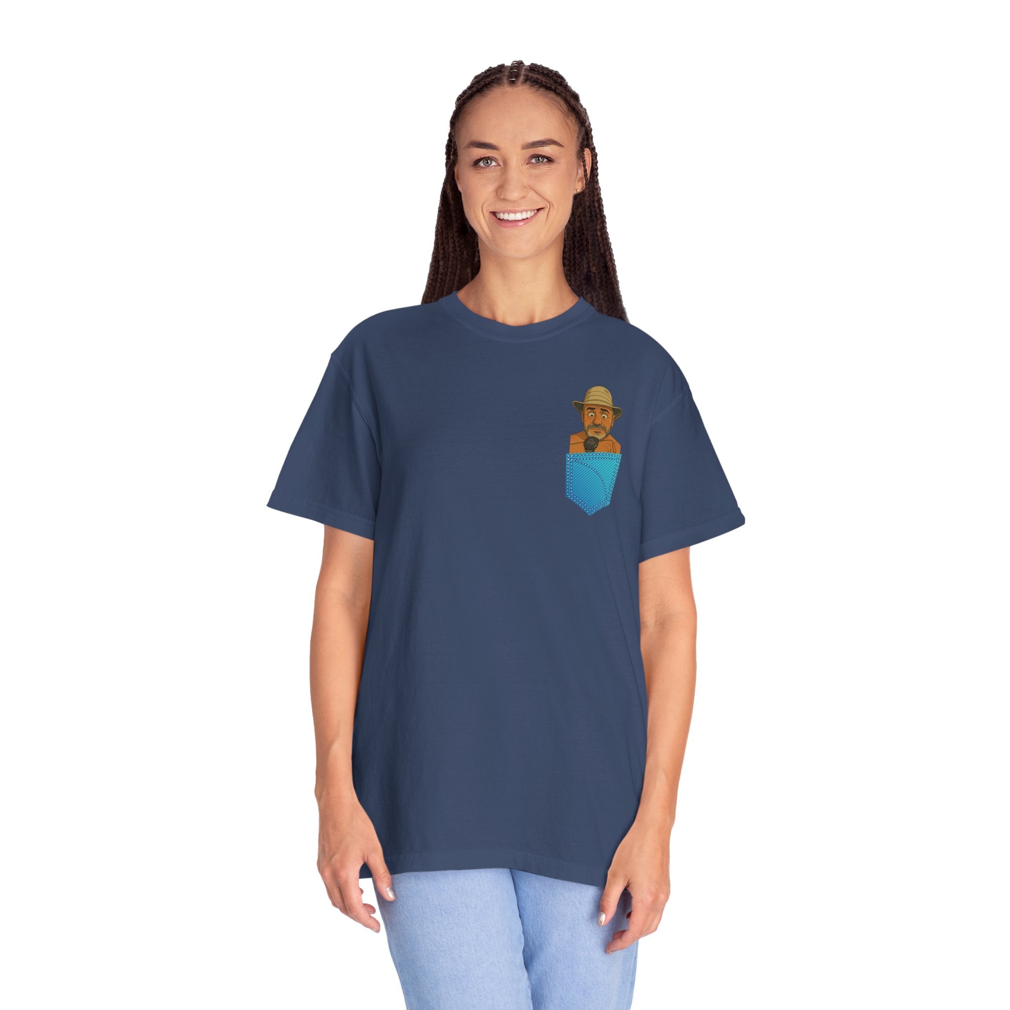 Pocket Graphic T-Shirt — Retro Explorer Watch Illustration & Quote