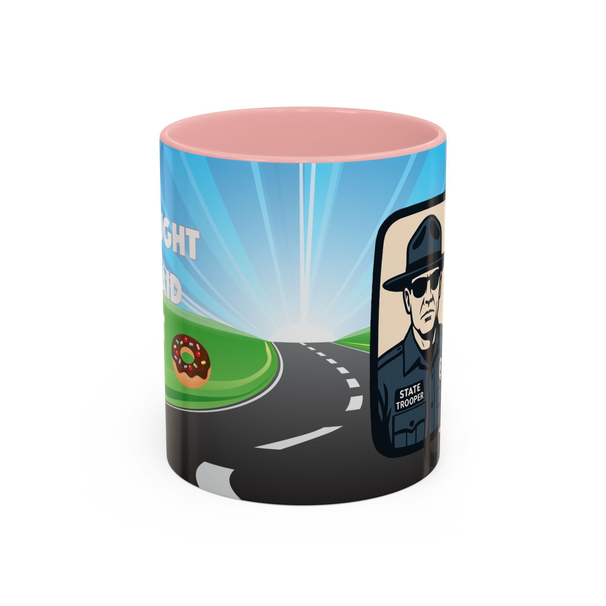State Trooper Highway Scene Mug | Accent Coffee Mug 11oz 15oz