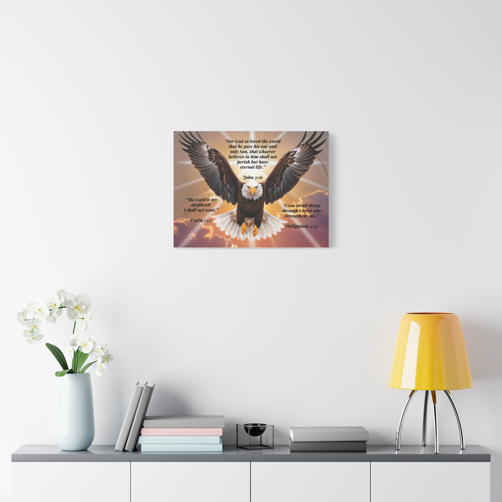 Bald Eagle with Bible Verses Canvas