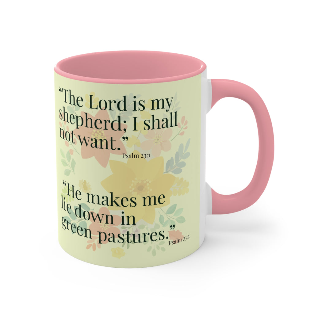 Lion Illustration Accent Mug | Scripture Verse Coffee Cup