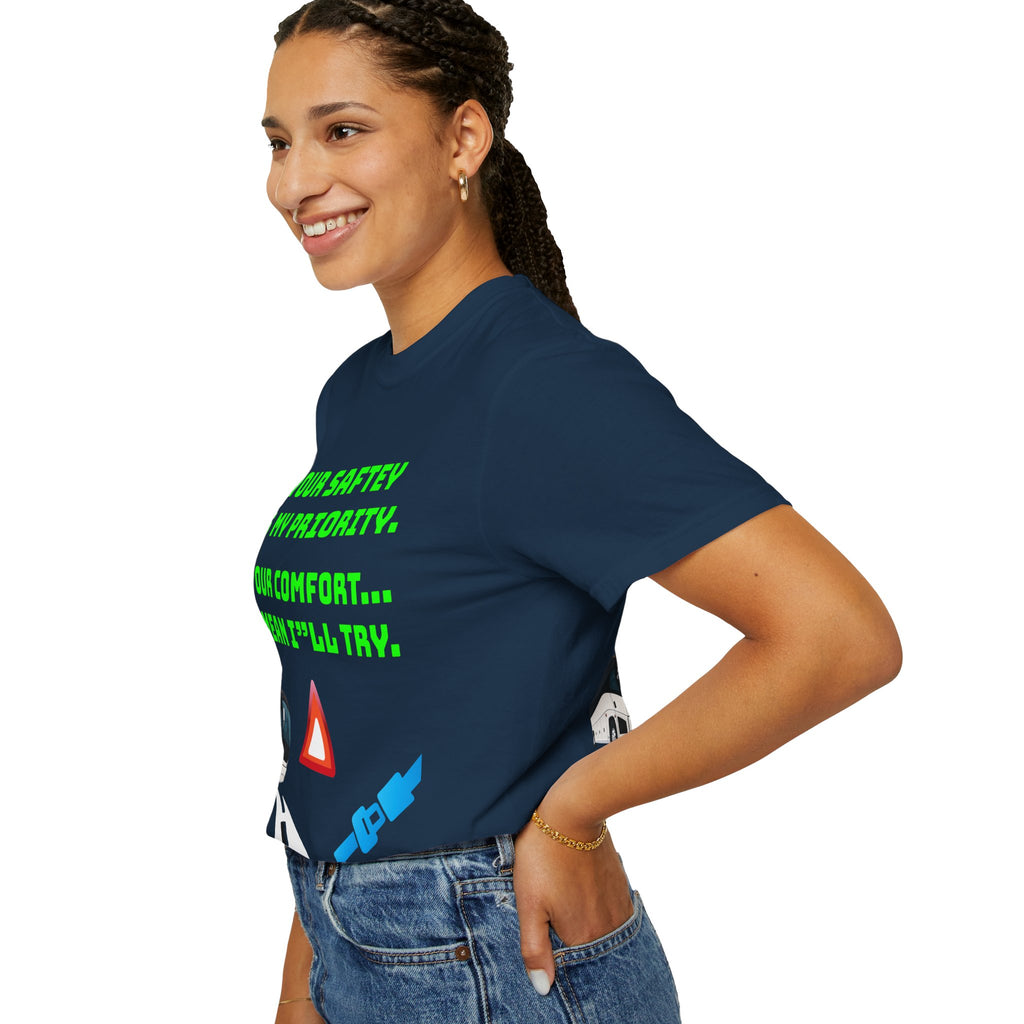 Bus Driver Humor T-Shirt — "Your Safety Is My Priority" Novelty Tee