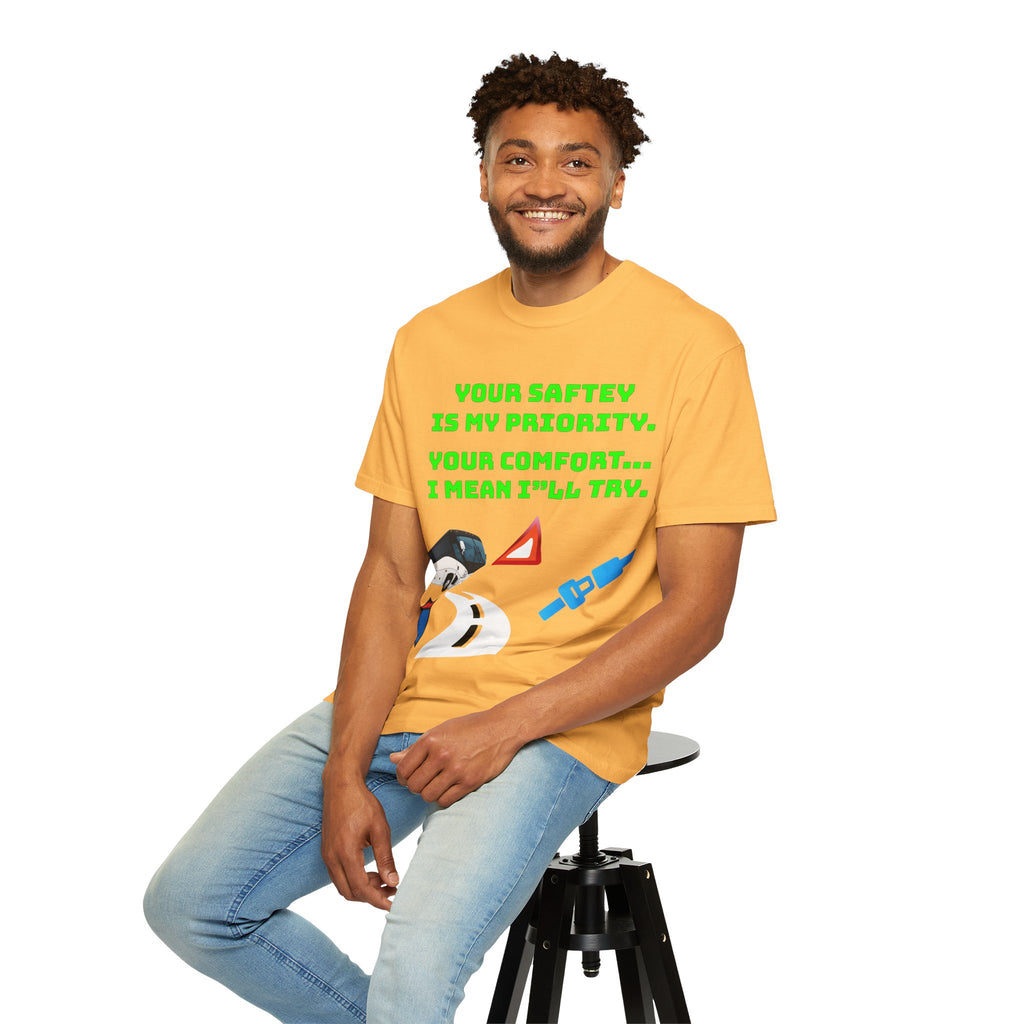 Bus Driver Humor T-Shirt — "Your Safety Is My Priority" Novelty Tee