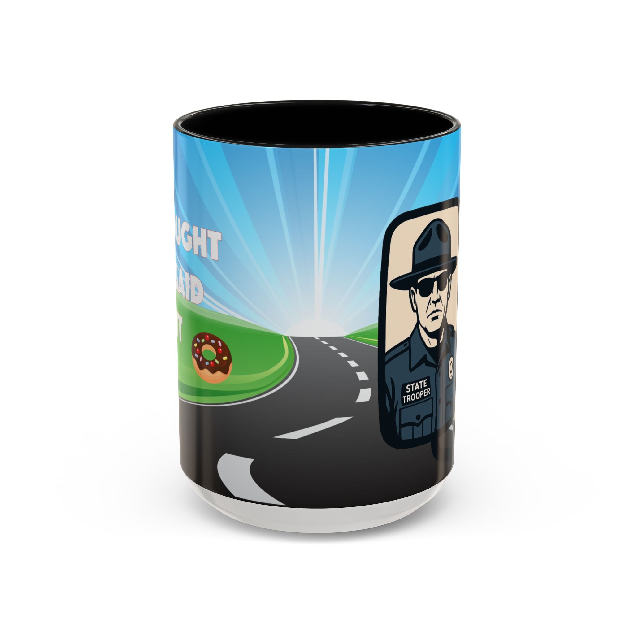 State Trooper Highway Scene Mug | Accent Coffee Mug 11oz 15oz