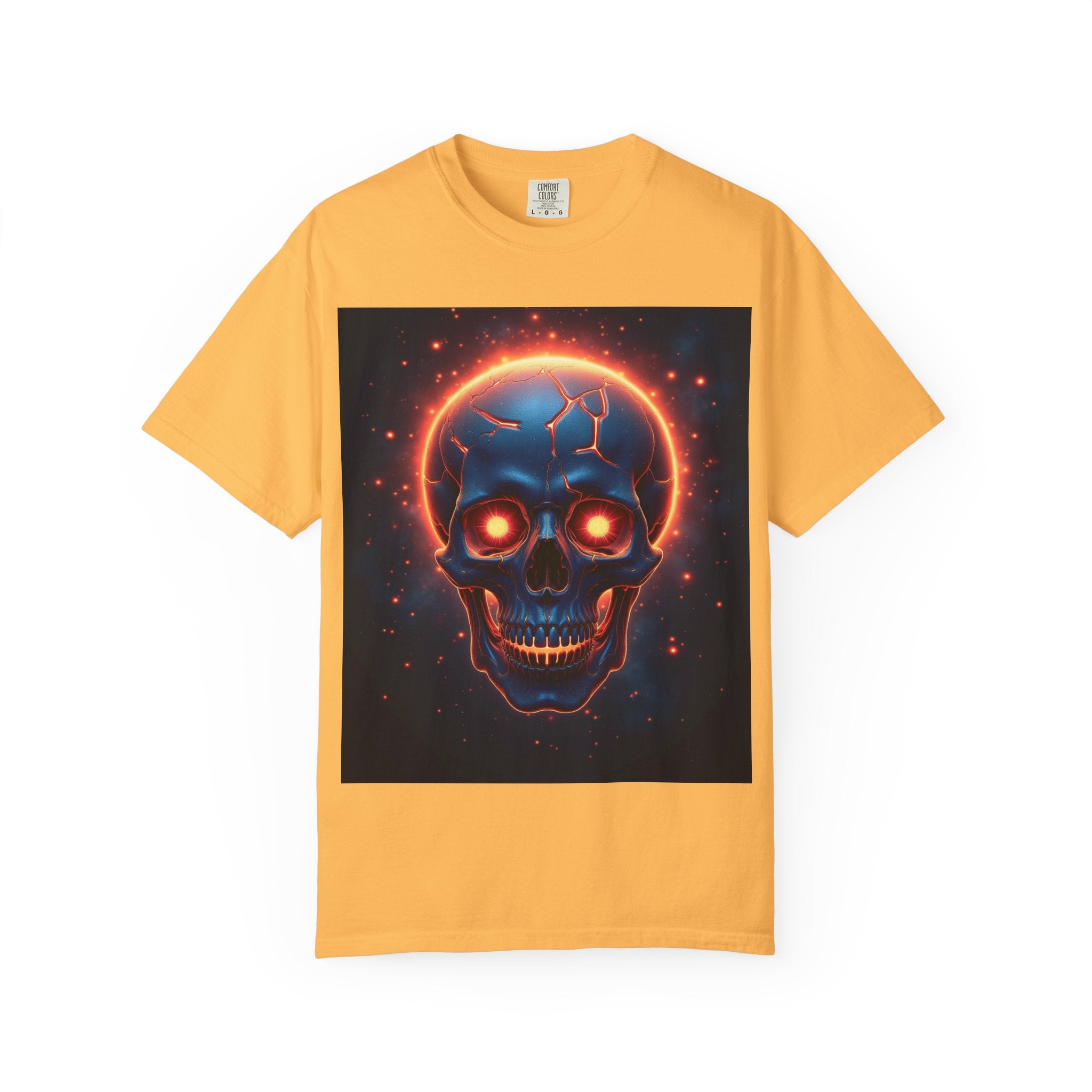 Glowing Neon Skull T-shirt | Fiery Skull Graphic Tee