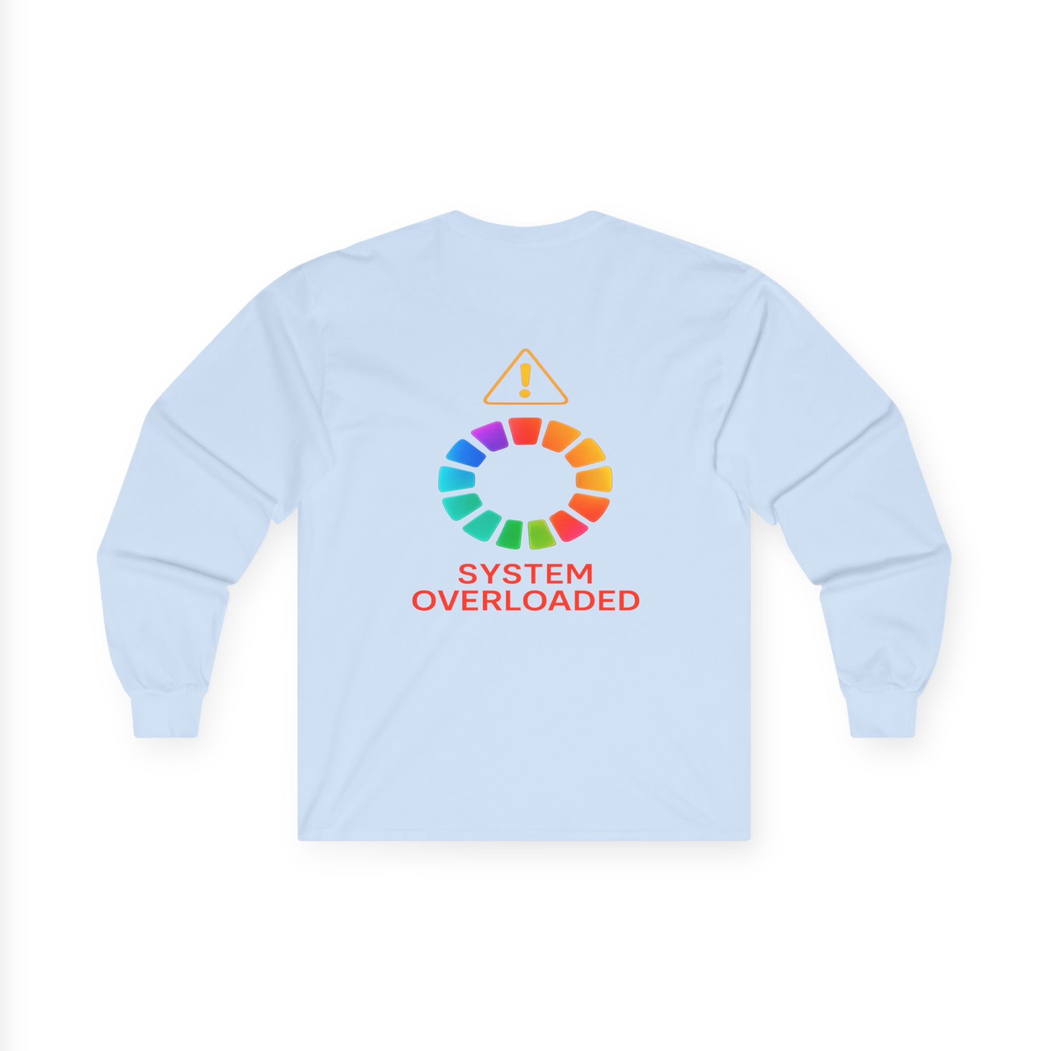 Professional Overthinker brain graphic Long Sleeve Tee | System Overloaded back design