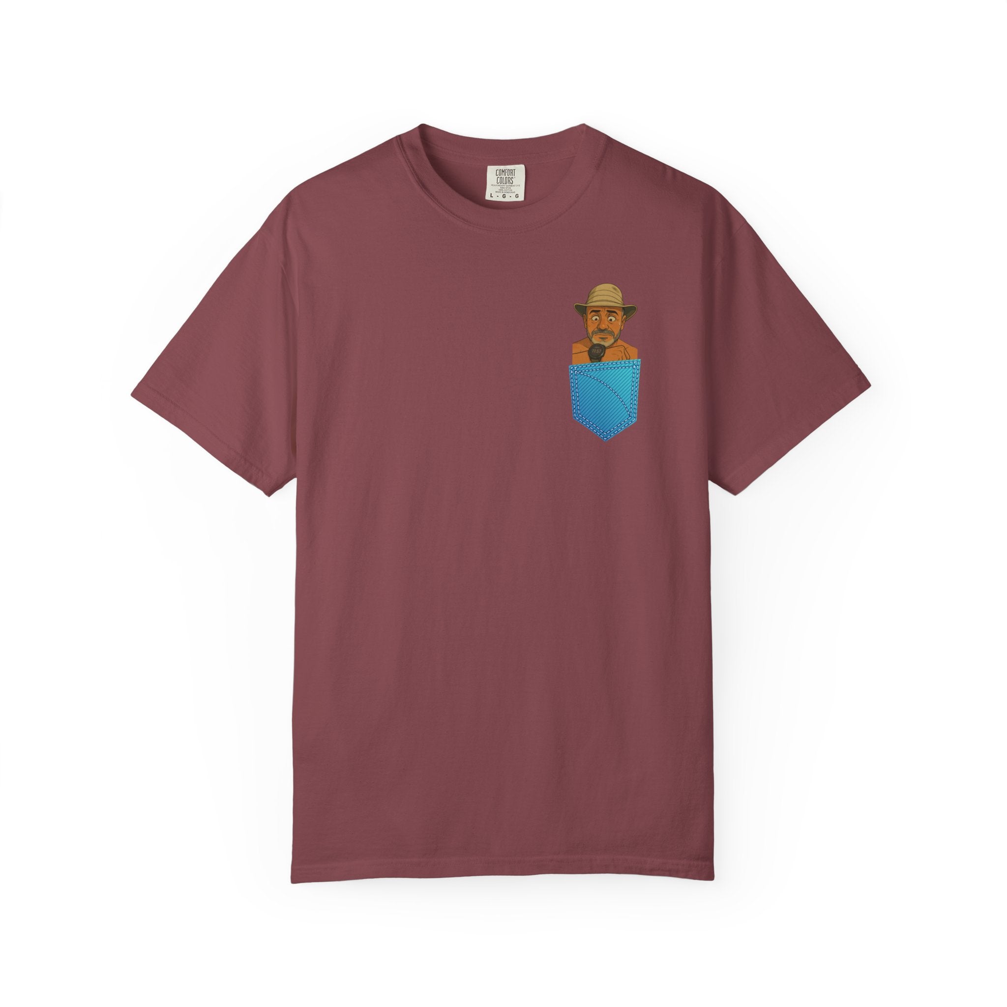 Pocket Graphic T-Shirt — Retro Explorer Watch Illustration & Quote