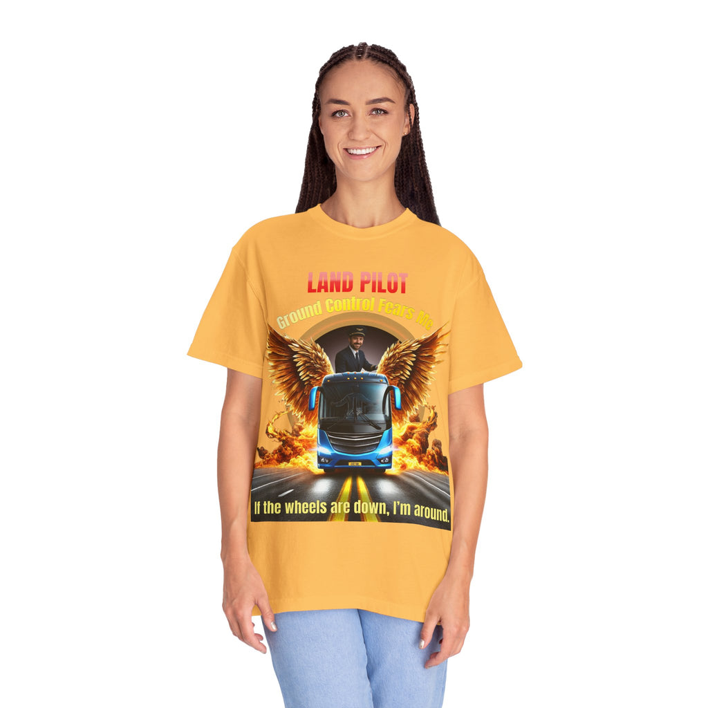 Bus Driver T-Shirt — "Land Pilot" & "If the wheels are down, I'm around" Graphic Tee
