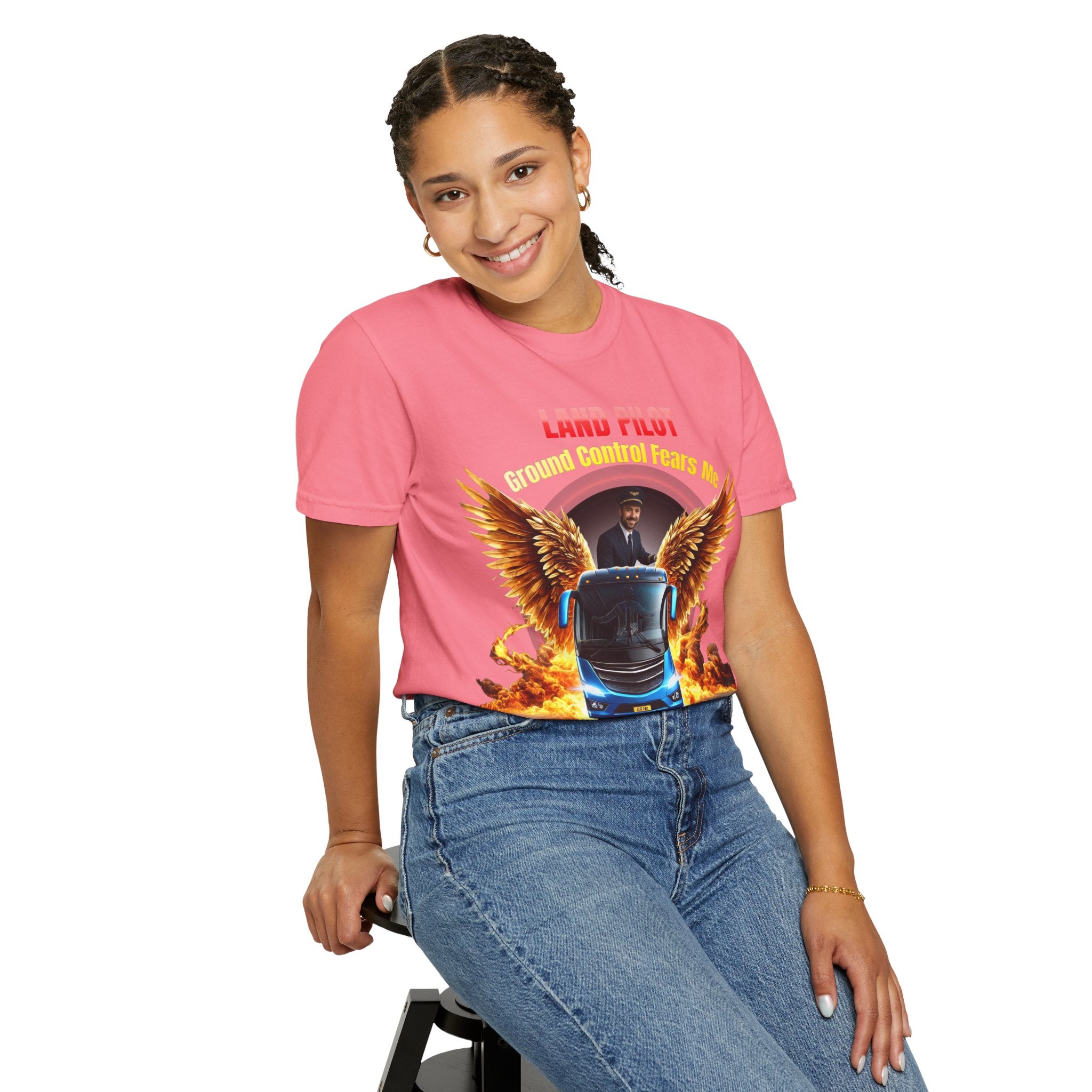 Bus Driver T-Shirt — "Land Pilot" & "If the wheels are down, I'm around" Graphic Tee