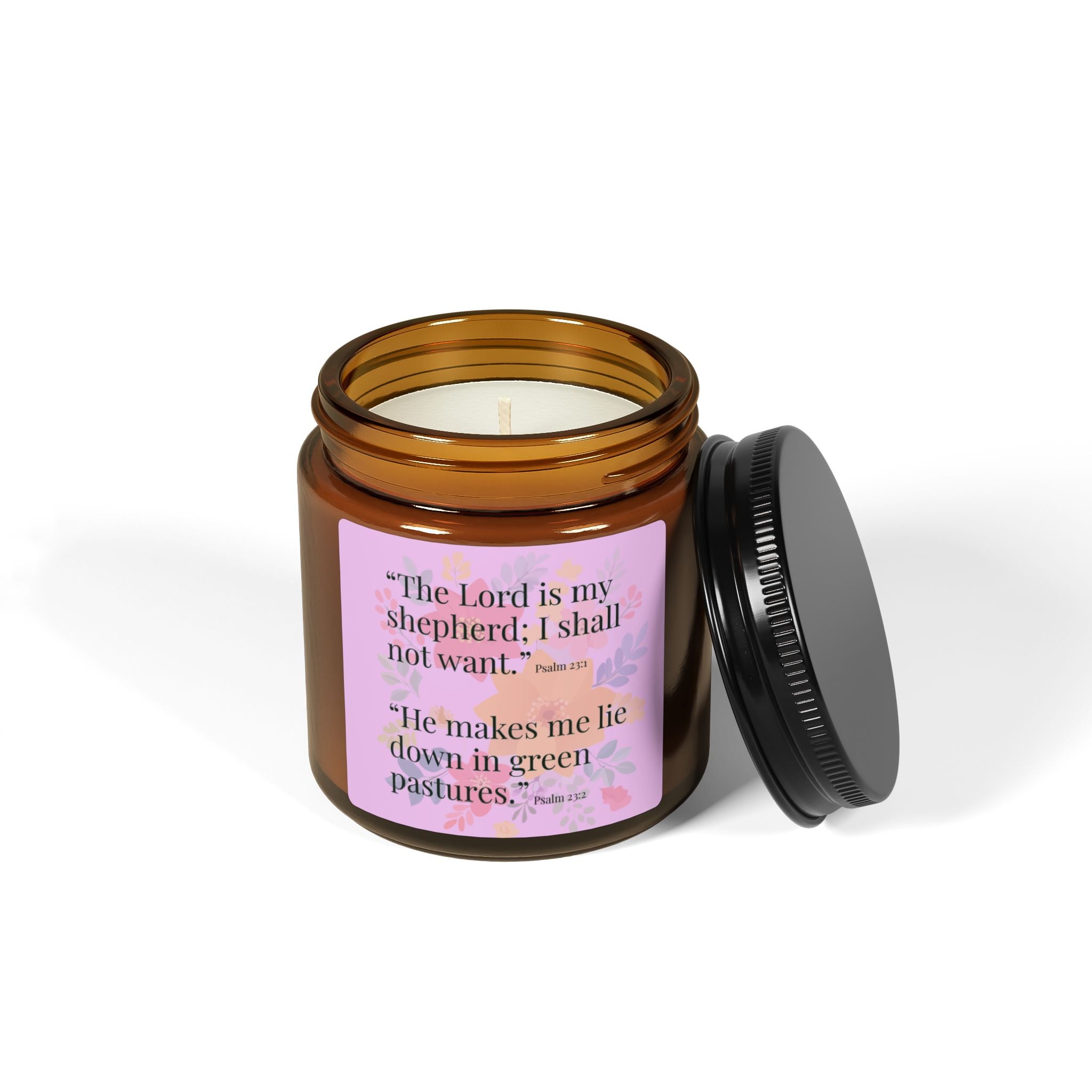 Psalm 23 Scripture Candle, Soy Candle