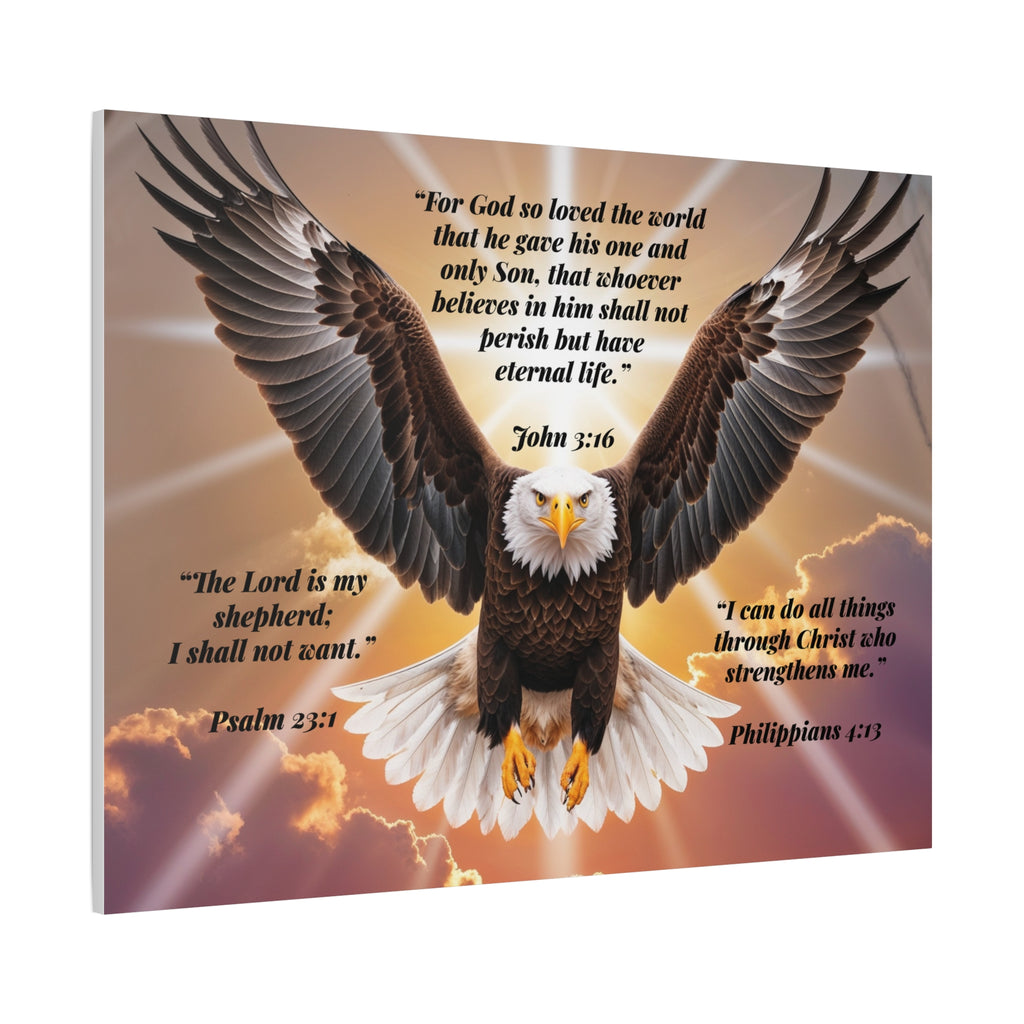 Bald Eagle with Bible Verses Canvas