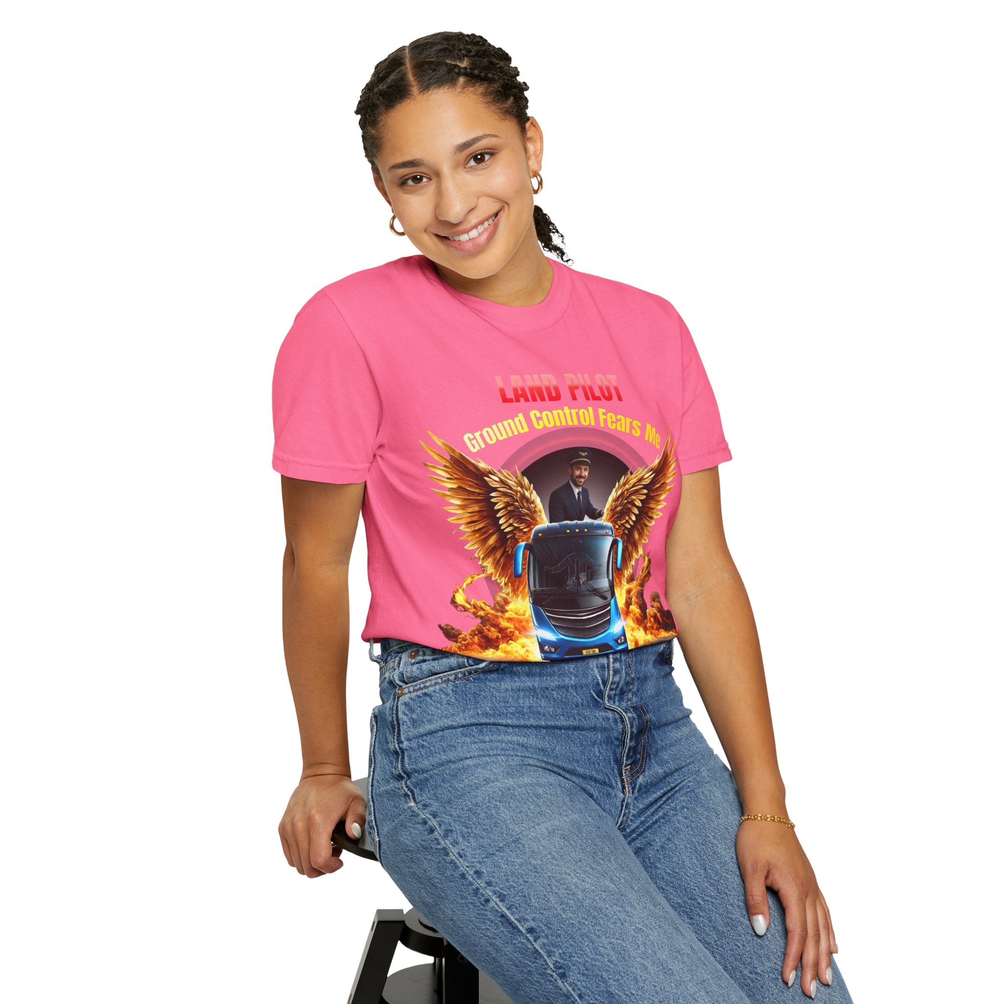 Bus Driver T-Shirt — "Land Pilot" & "If the wheels are down, I'm around" Graphic Tee