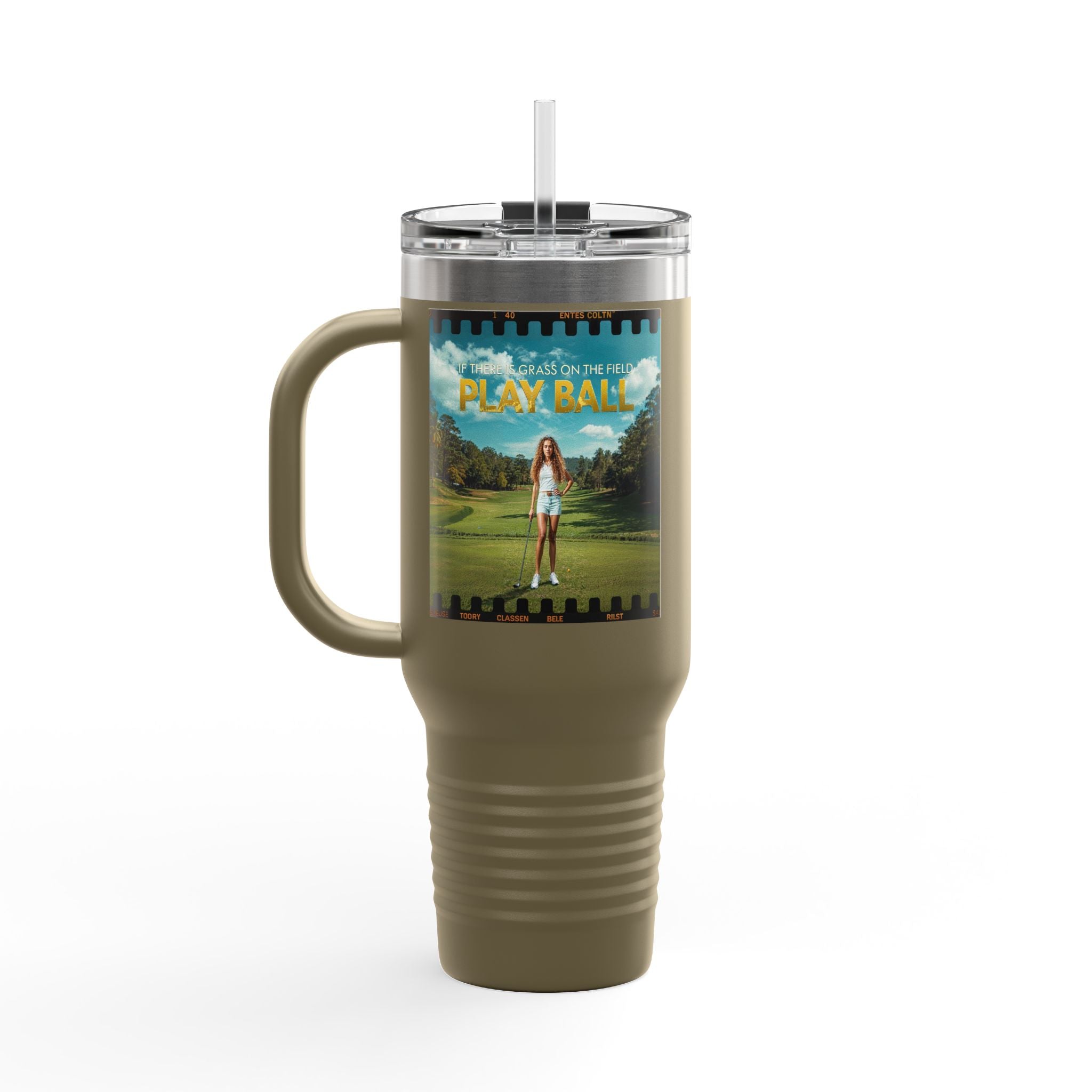 Play Ball Golf Scene Travel Mug | 40oz Insulated Tumbler