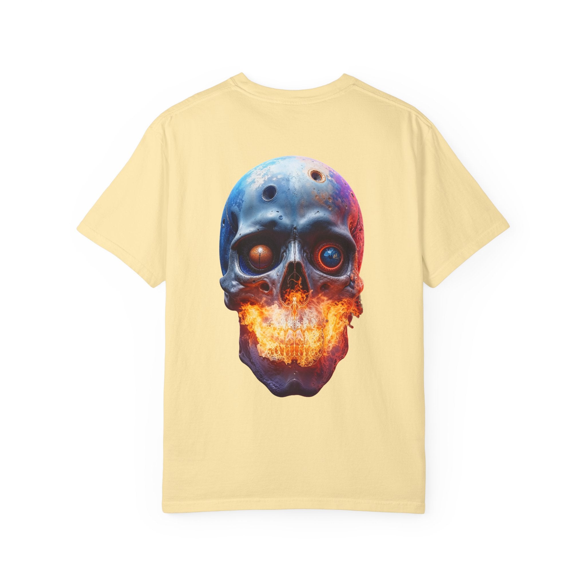 Glowing Neon Skull T-shirt | Fiery Skull Graphic Tee