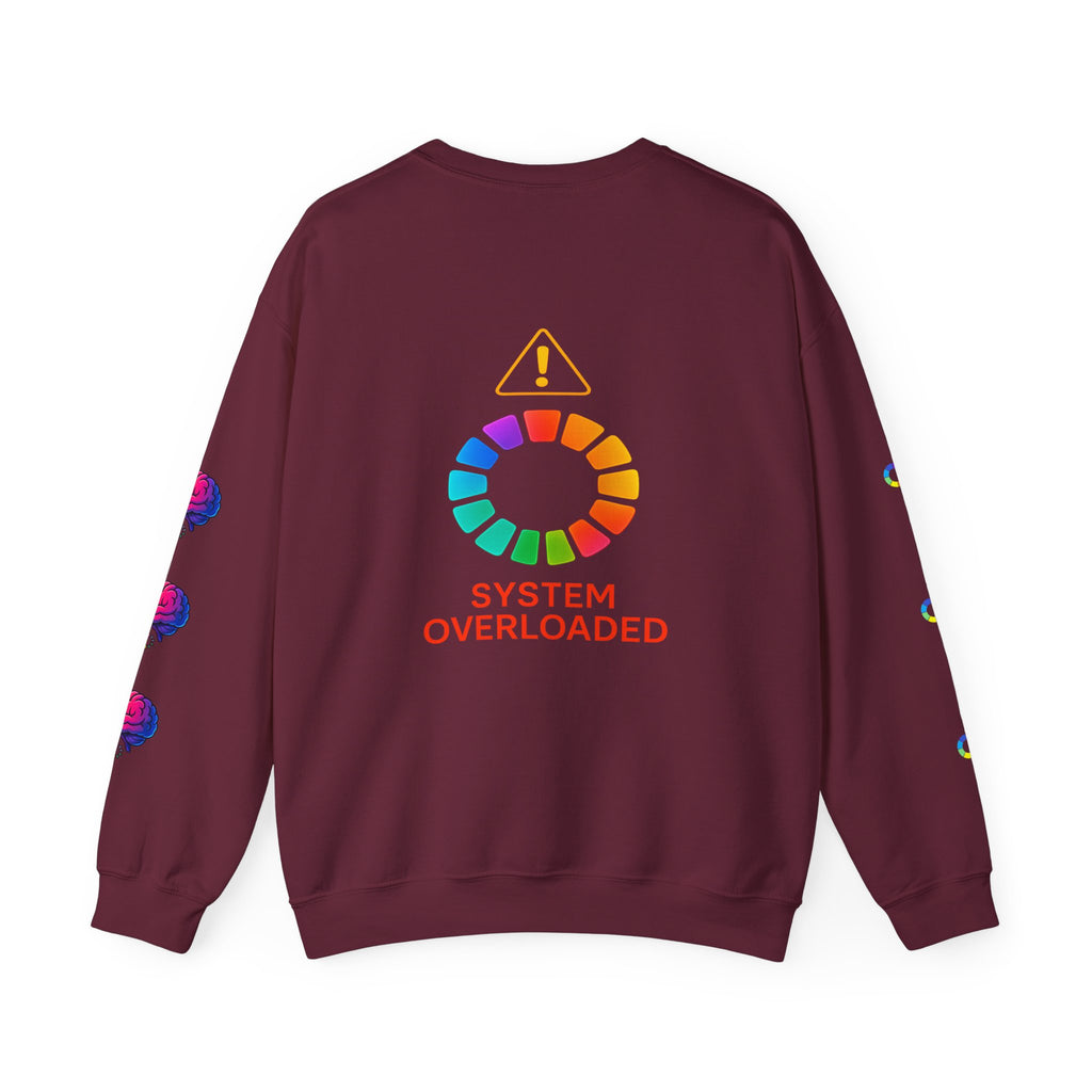 System Overloaded loading wheel, Sweatshirt | Professional brain graphic sweatshirt