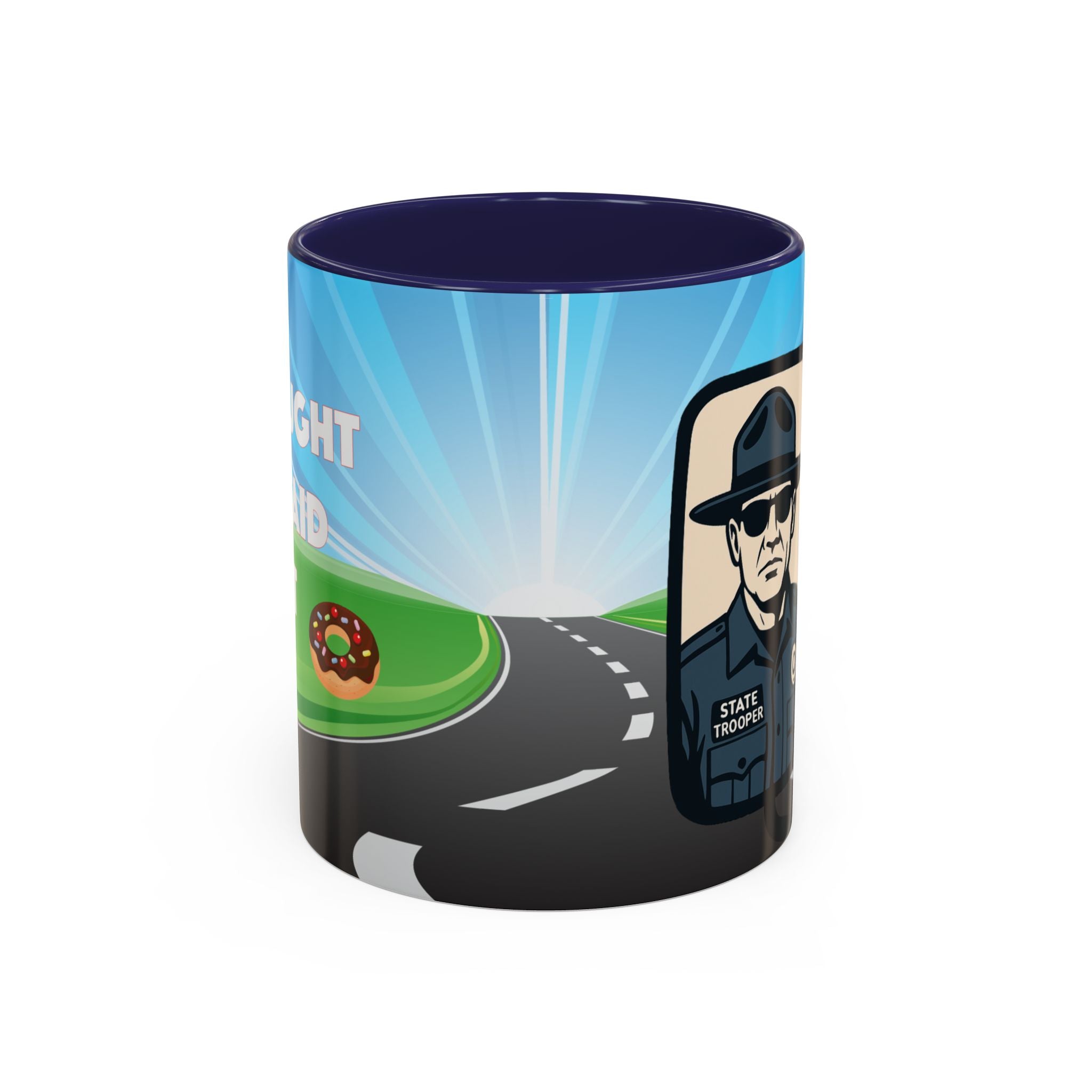 State Trooper Highway Scene Mug | Accent Coffee Mug 11oz 15oz