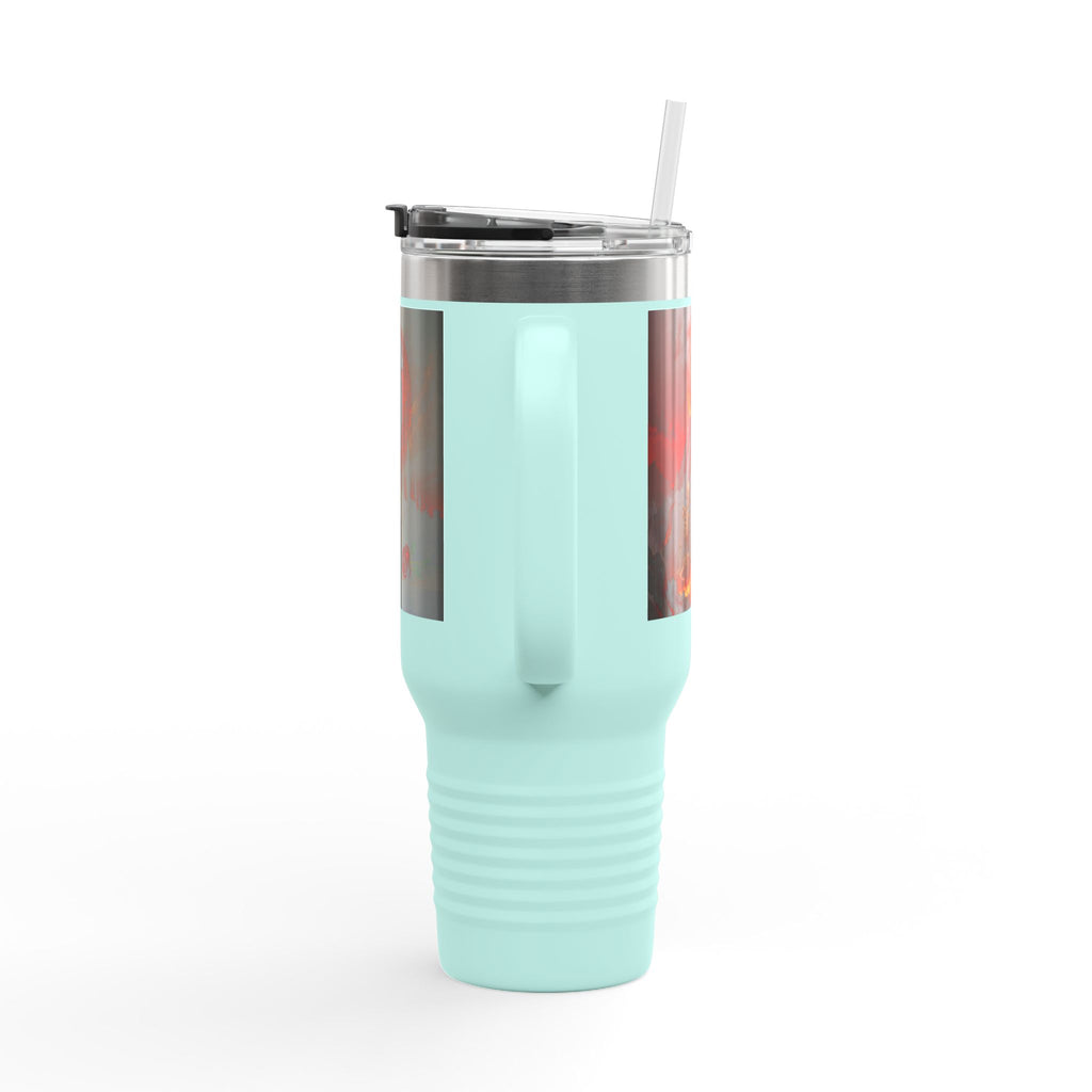 Raven on Skull with Blood Moon Insulated Travel Mug